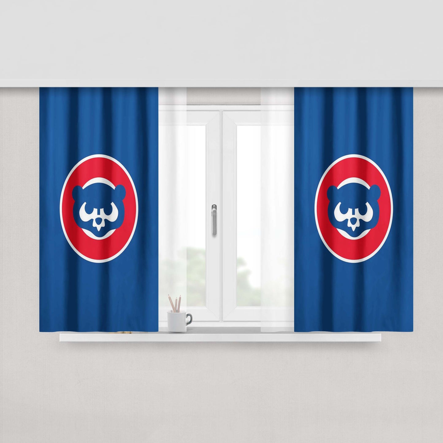 Chicago Cubs Cc Peach Skin Window Curtains