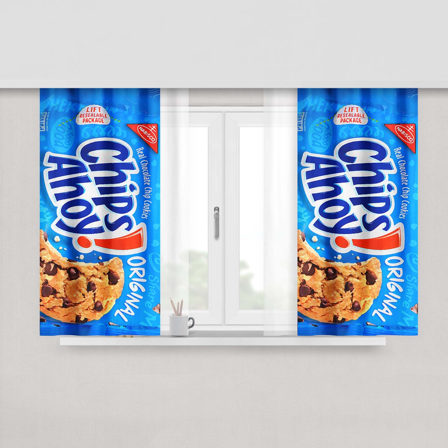 Chips Ahoy Original Peach Skin Window Curtains