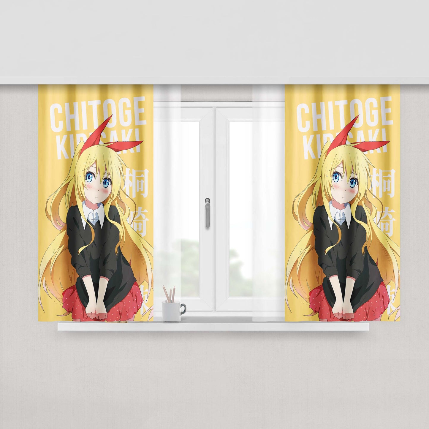 Chitoge Kirisaki V2 Peach Skin Window Curtains