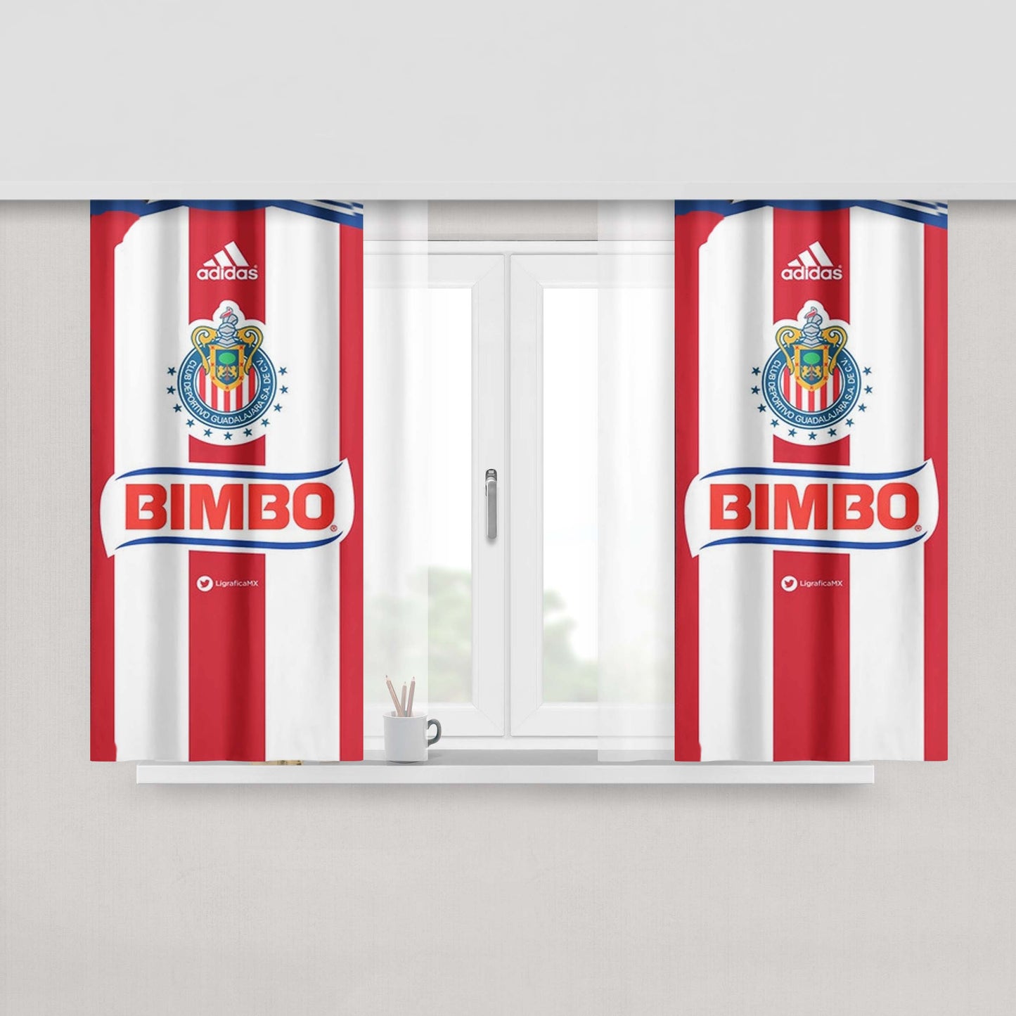 Chivas De Guadalajara Deportivo Jersey Peach Skin Window Curtains