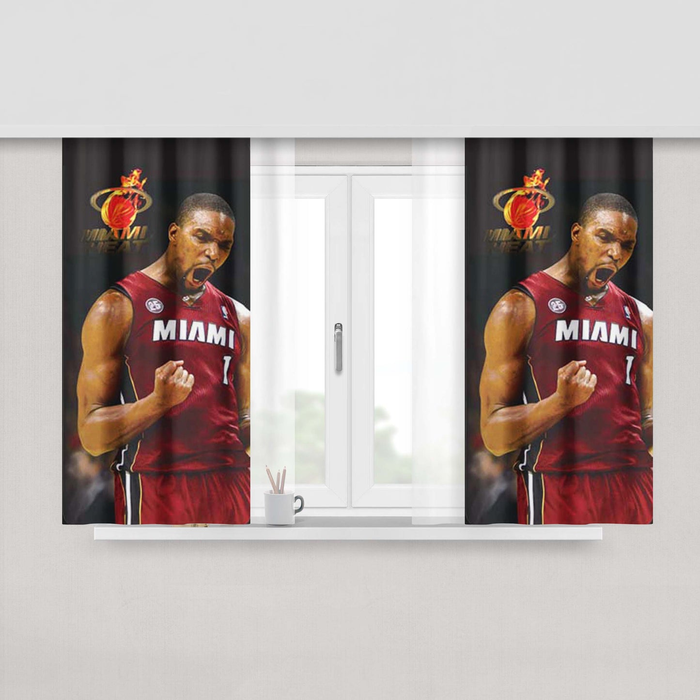 Chris Bosh Yeah Peach Skin Window Curtains