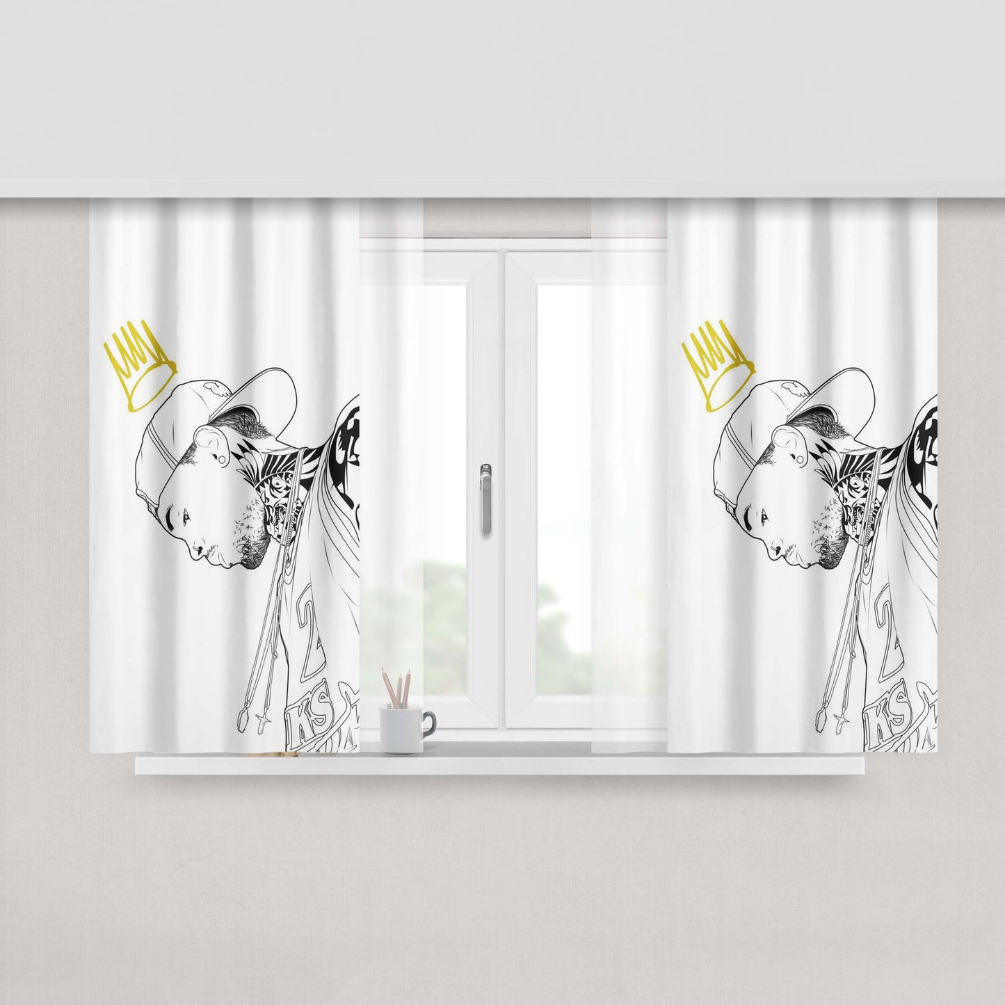 Chris Brown Photos Peach Skin Window Curtains