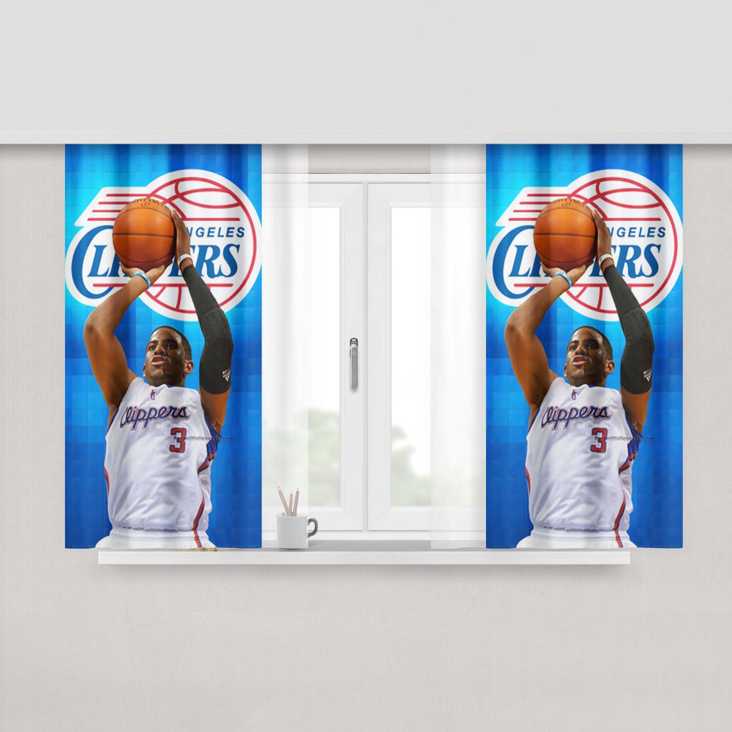 Chris Paul Wallpaper Peach Skin Window Curtains
