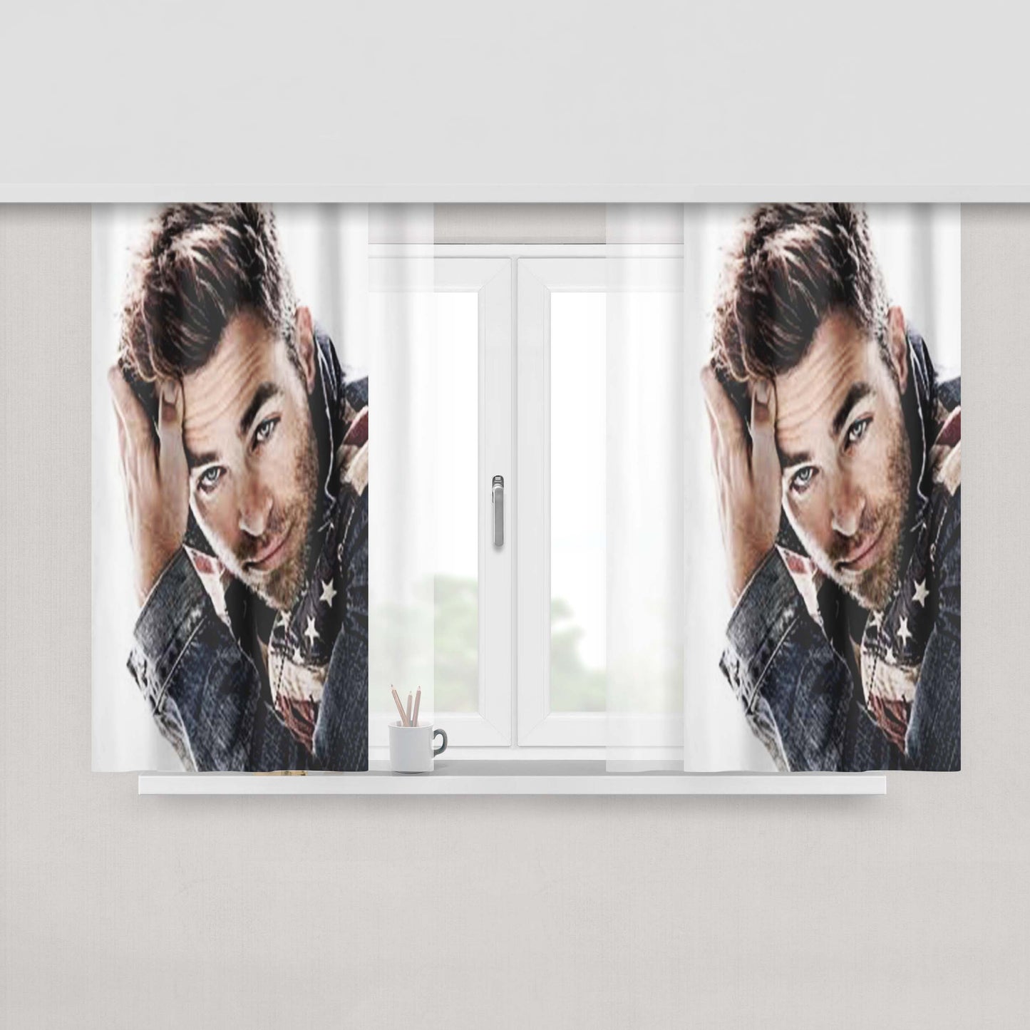 Chris Pine Peach Skin Window Curtains