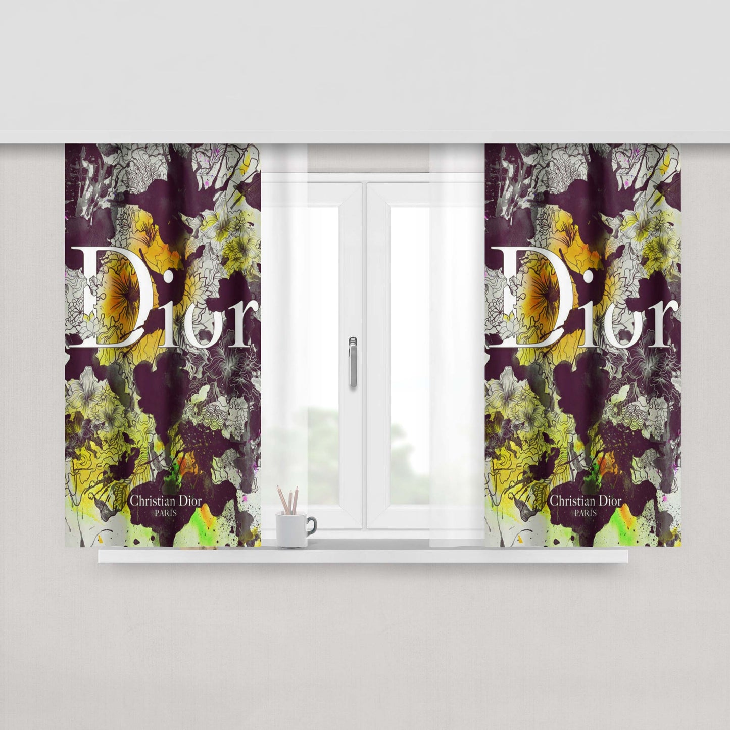 Christian Dior Style Peach Skin Window Curtains