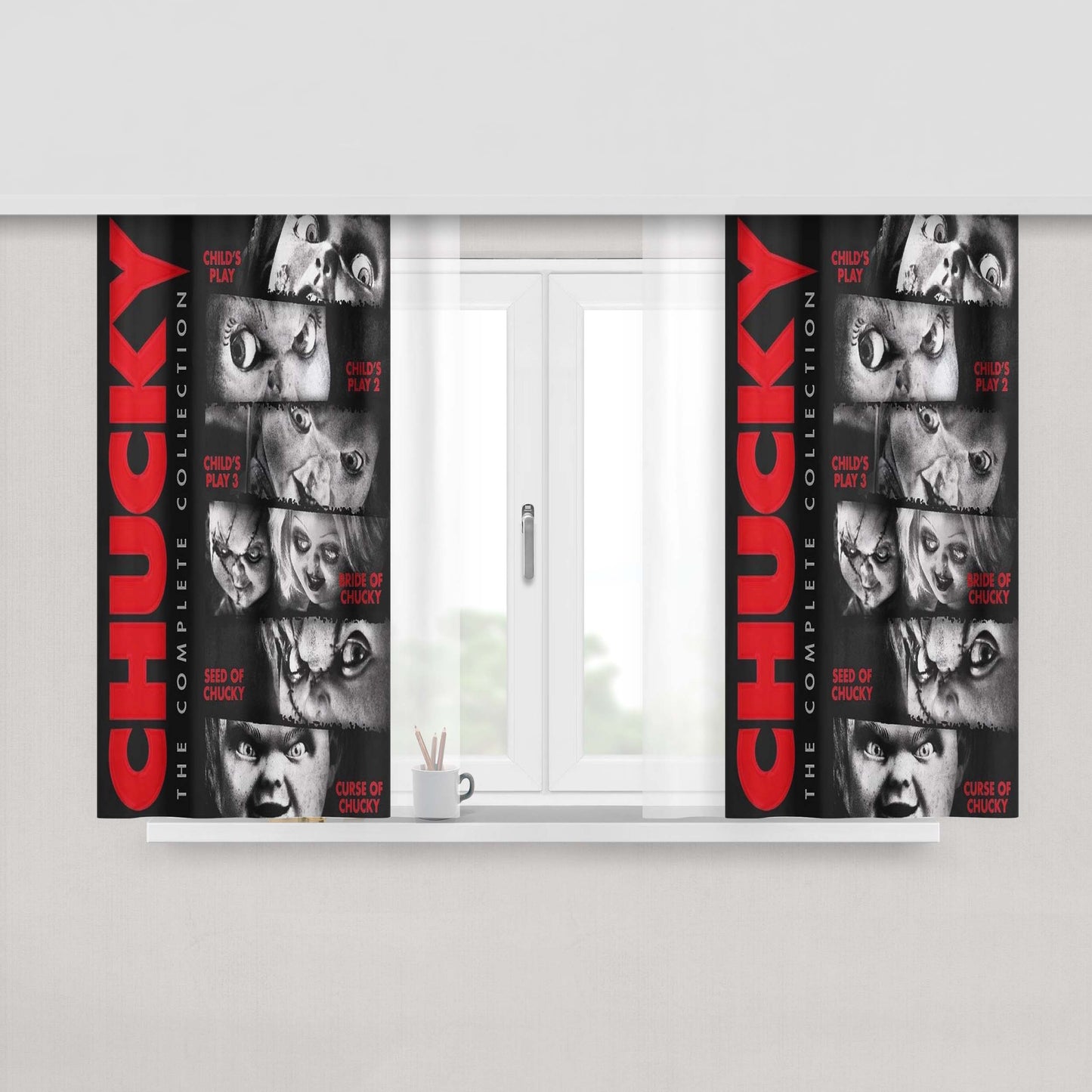 Chucky The Complete Collection Peach Skin Window Curtains