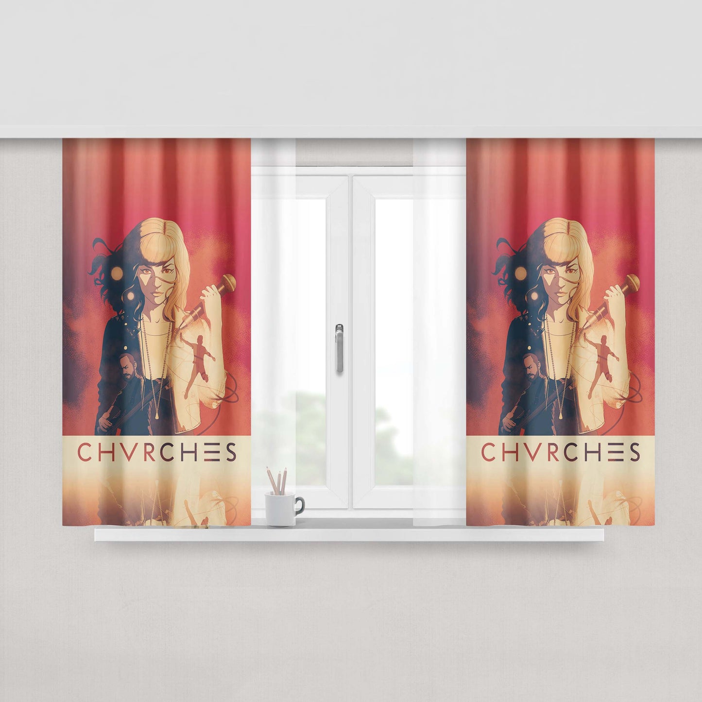 Chvrches Wallp Peach Skin Window Curtains