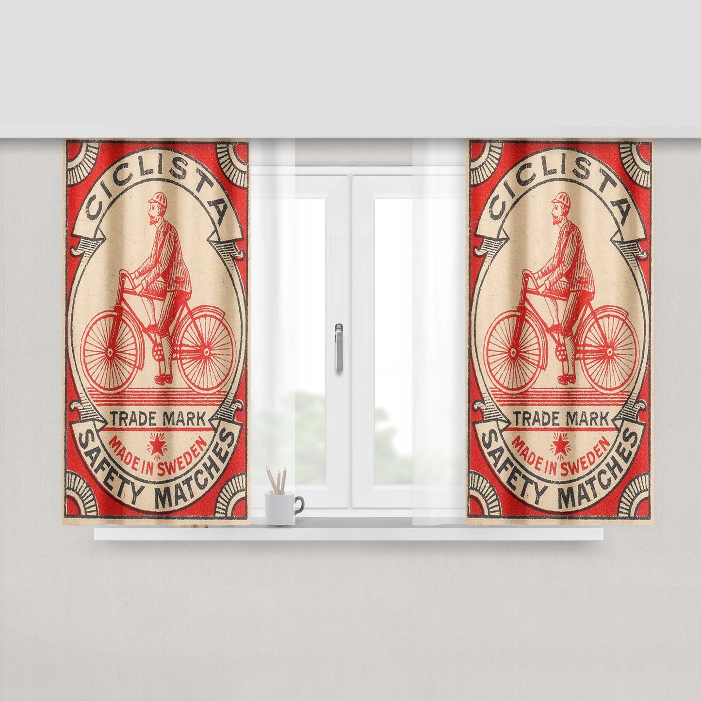 Ciclista Peach Skin Window Curtains