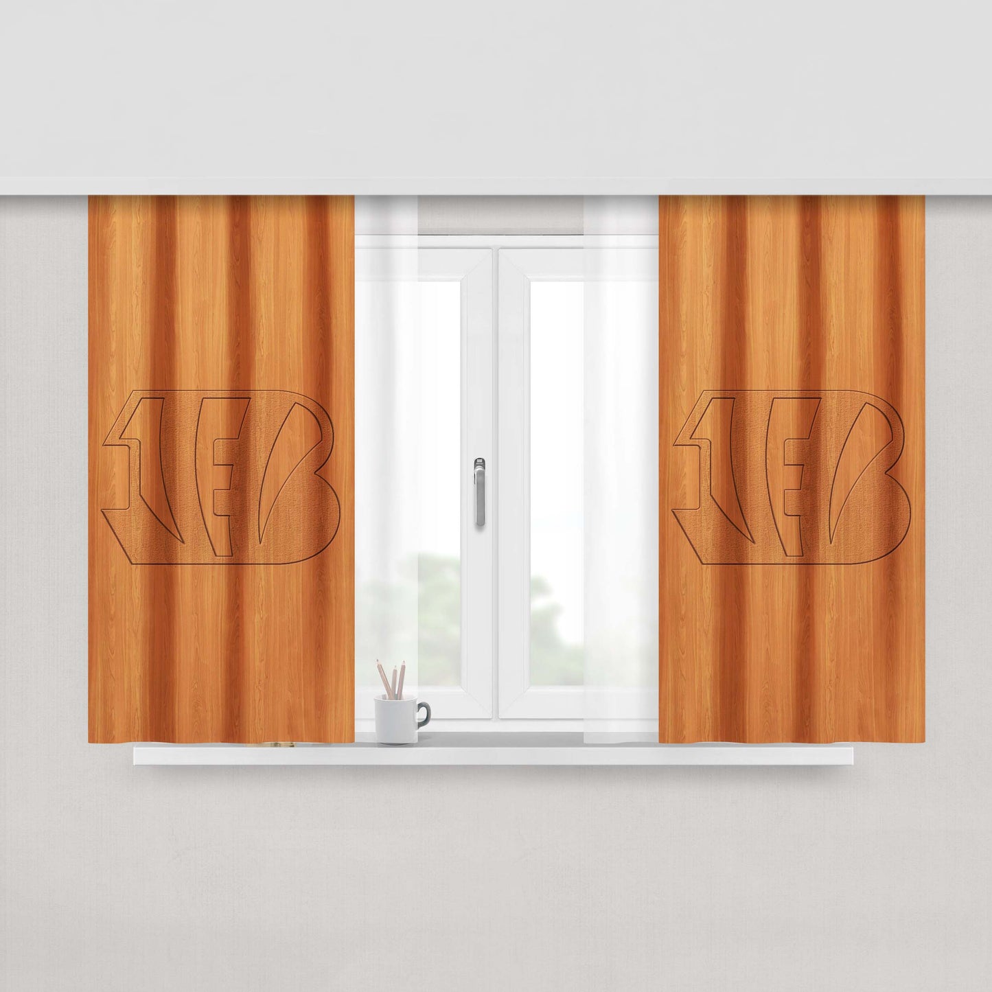 Cincinnati Bengals Peach Skin Window Curtains