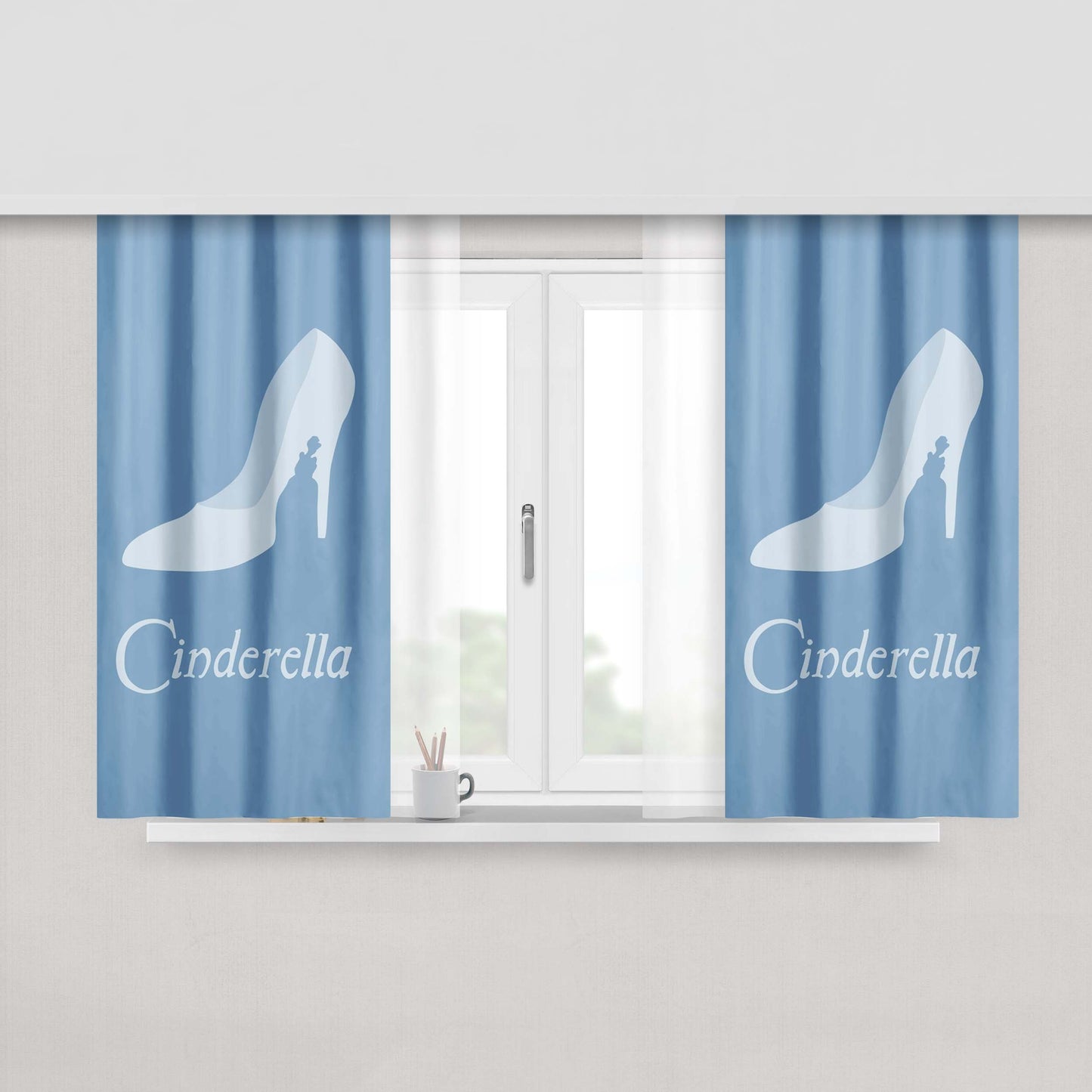 Cinderella Shoes Peach Skin Window Curtains