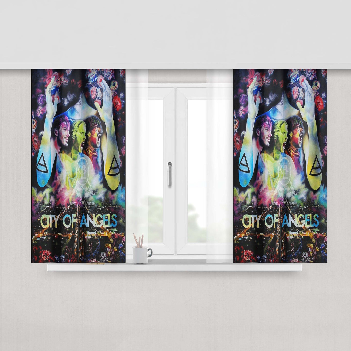 City Of Angels Peach Skin Window Curtains