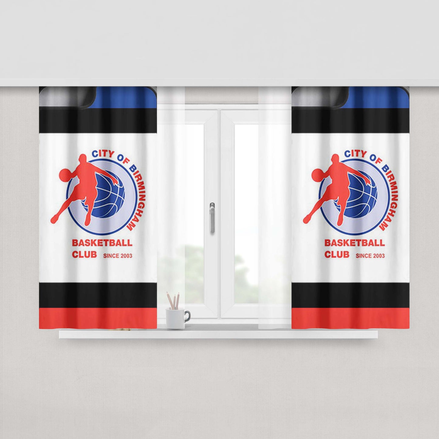 City Of Brimingham Basketball Club Peach Skin Window Curtains