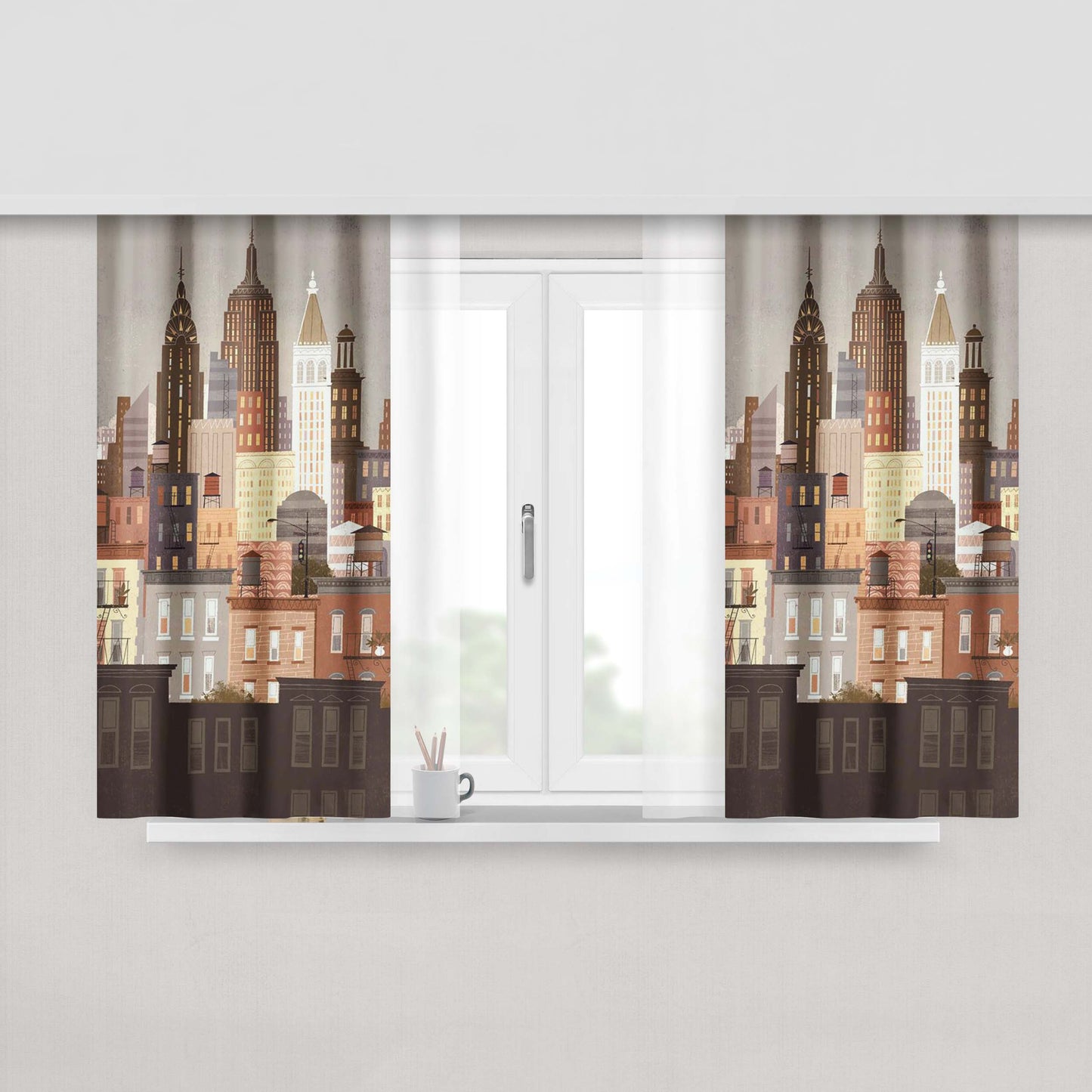City Peach Skin Window Curtains