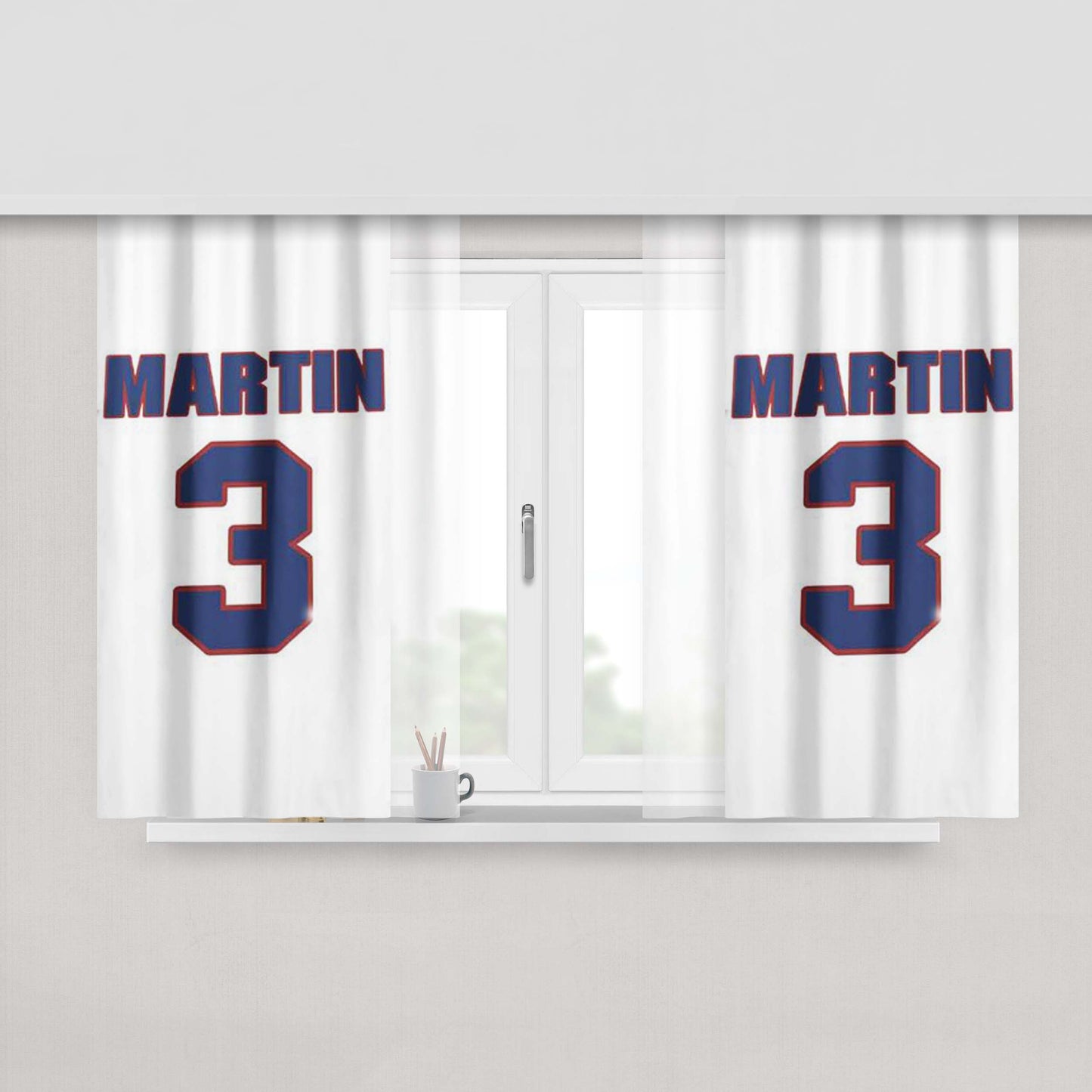 Clare Martin National Hockey Peach Skin Window Curtains