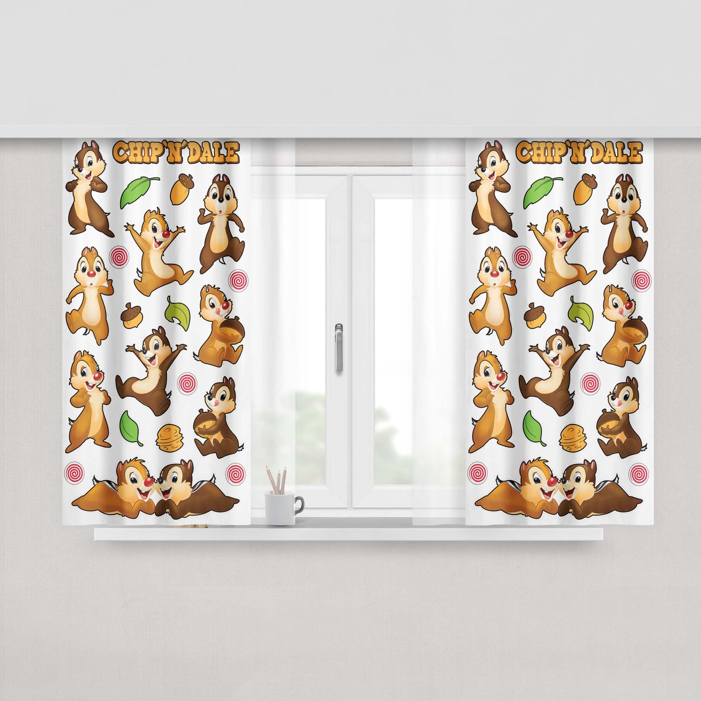 Classic Chip N Dale Peach Skin Window Curtains