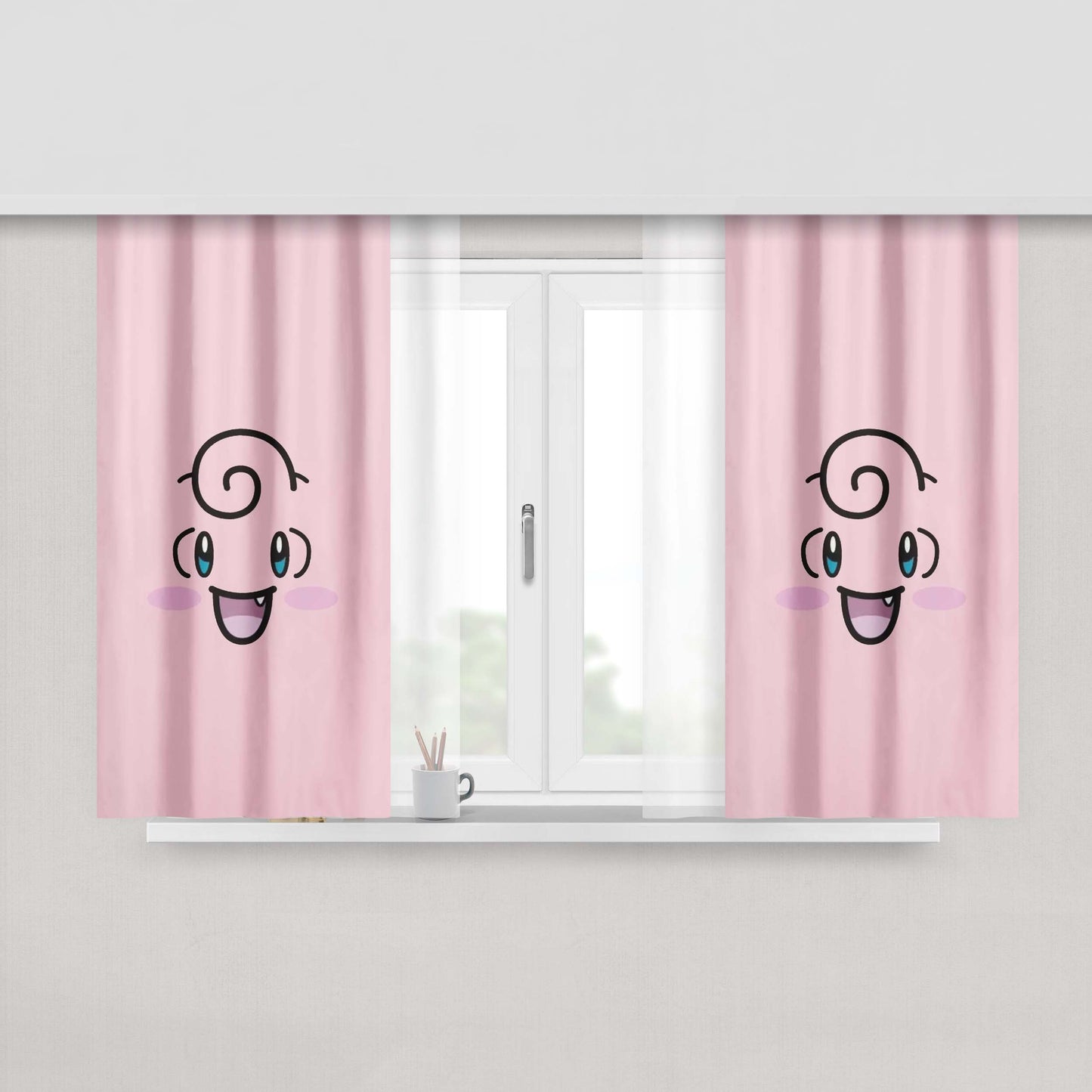 Clefairy Pokemon Peach Skin Window Curtains