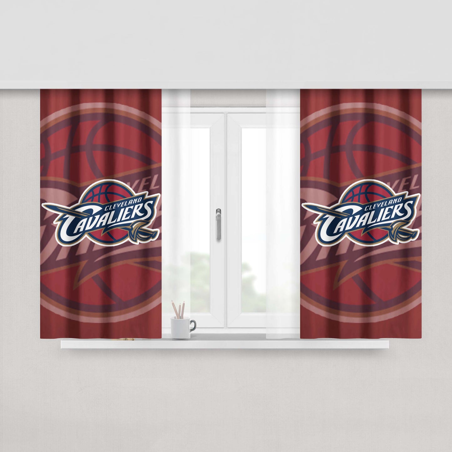 Cleveland Cavaliers Basket Ball Peach Skin Window Curtains