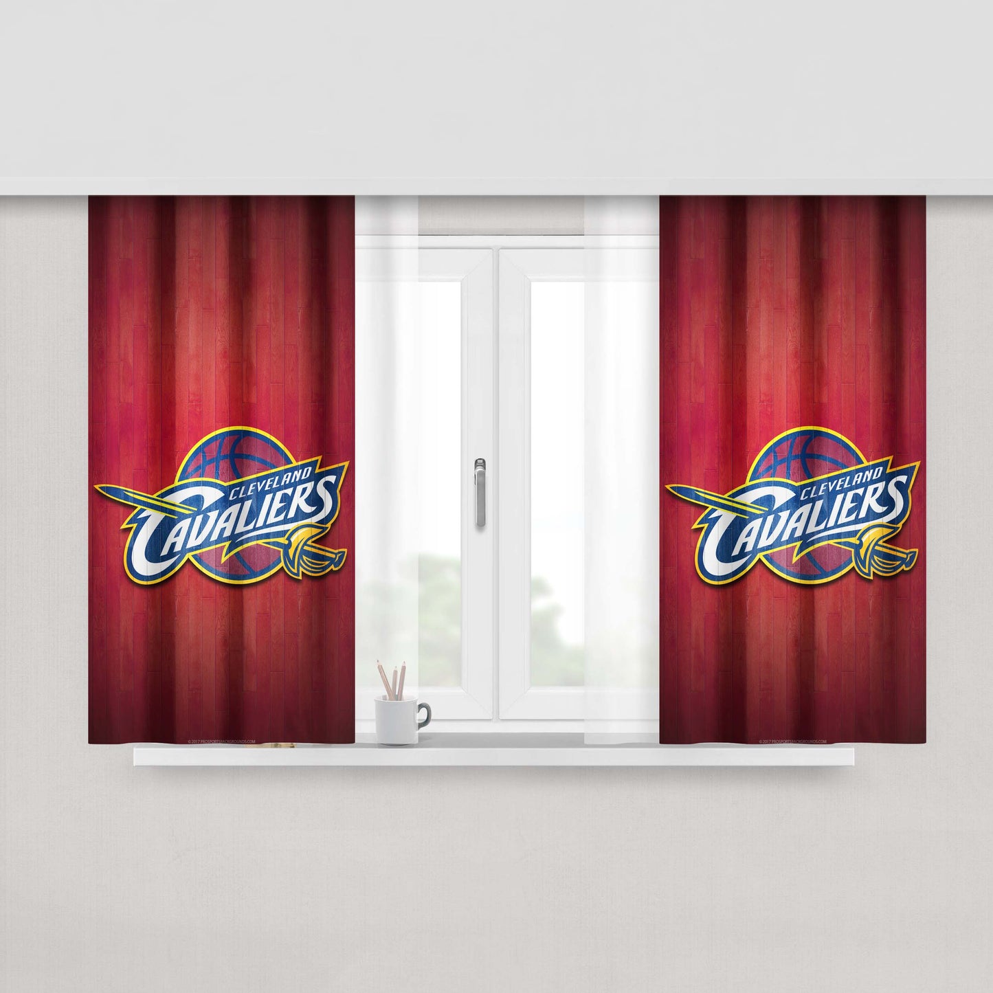 Cleveland Cavaliers Hardwood Peach Skin Window Curtains