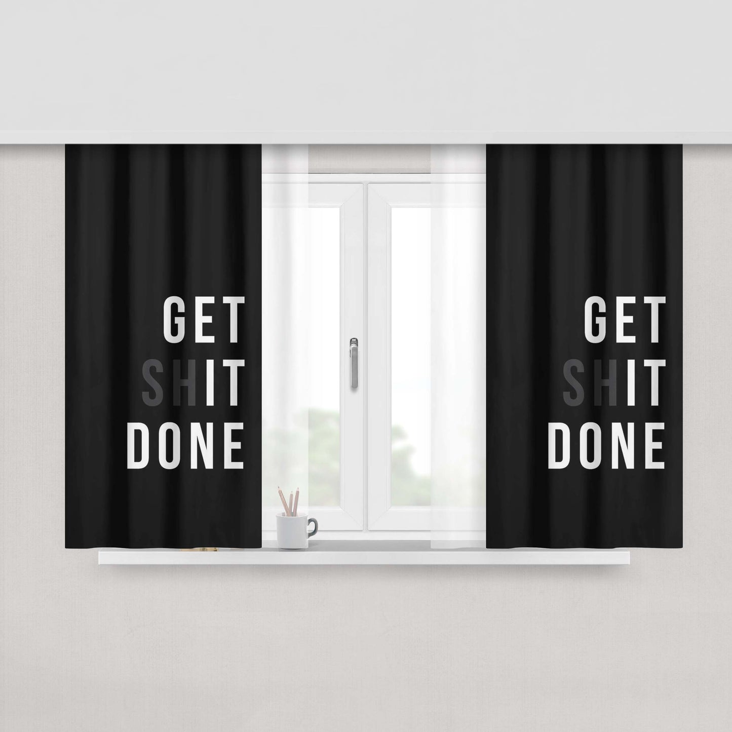 Get Shit Down Peach Skin Window Curtains