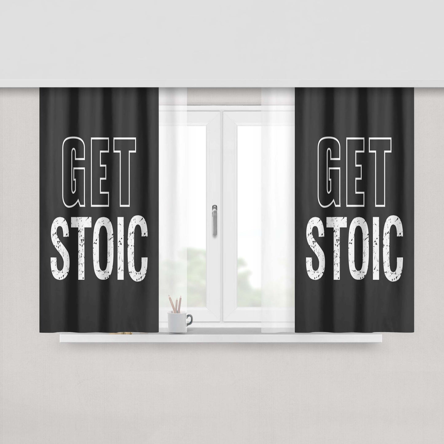 Get Stoic Peach Skin Window Curtains