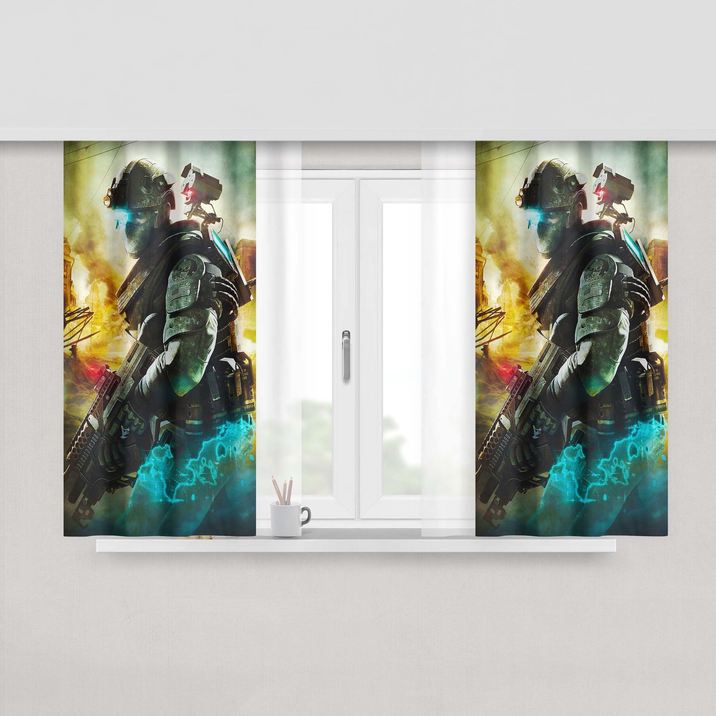 Ghost Recon Future Soldier Peach Skin Window Curtains