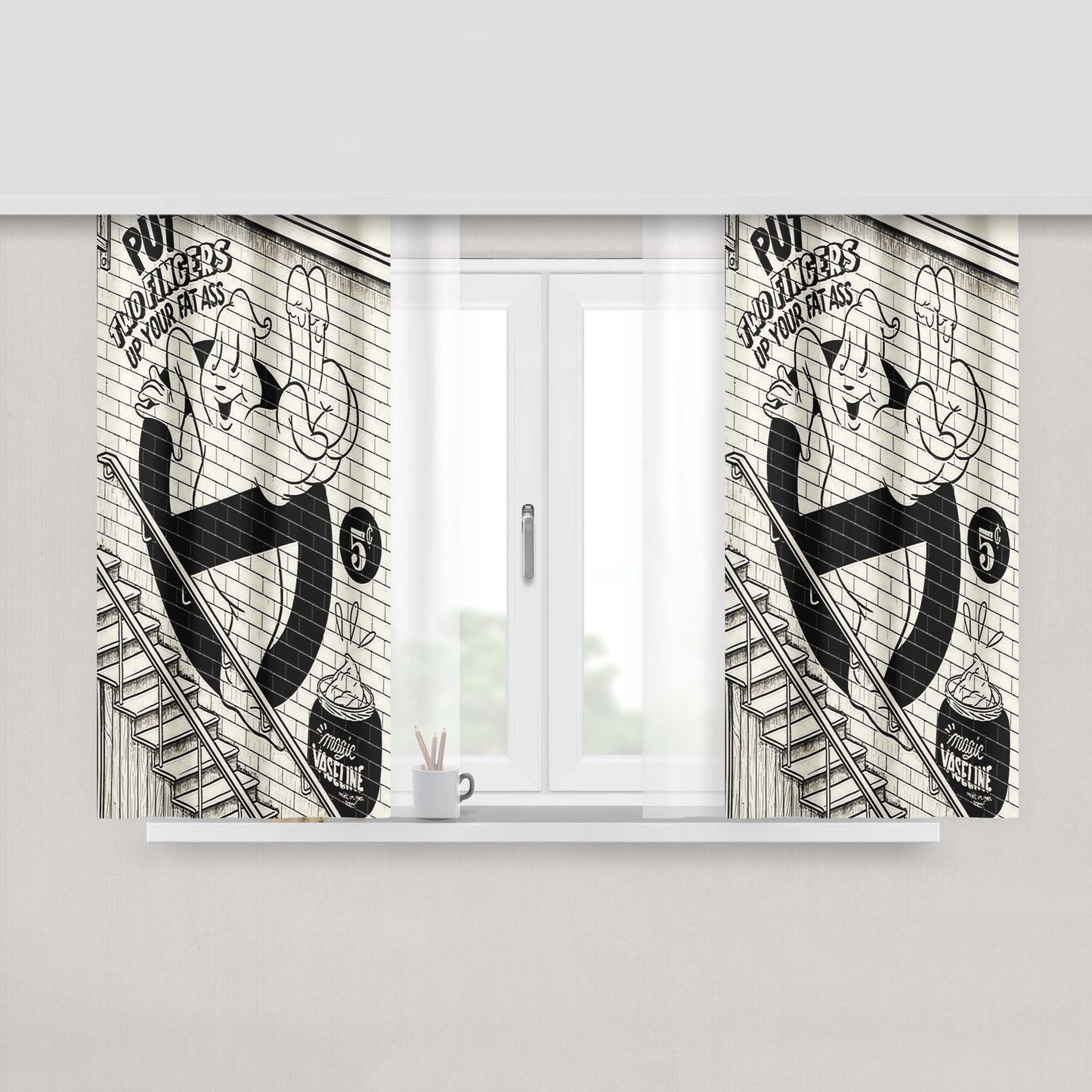 Ghostbuster Wallpaper Art Peach Skin Window Curtains
