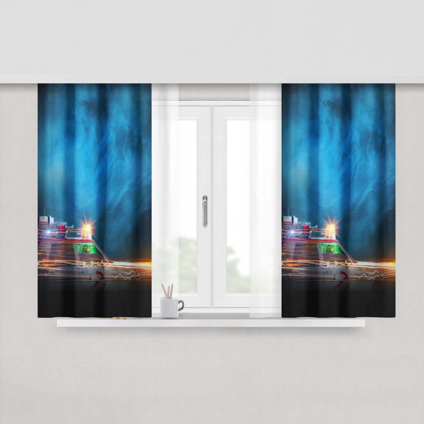 Ghostbusters Poster Peach Skin Window Curtains