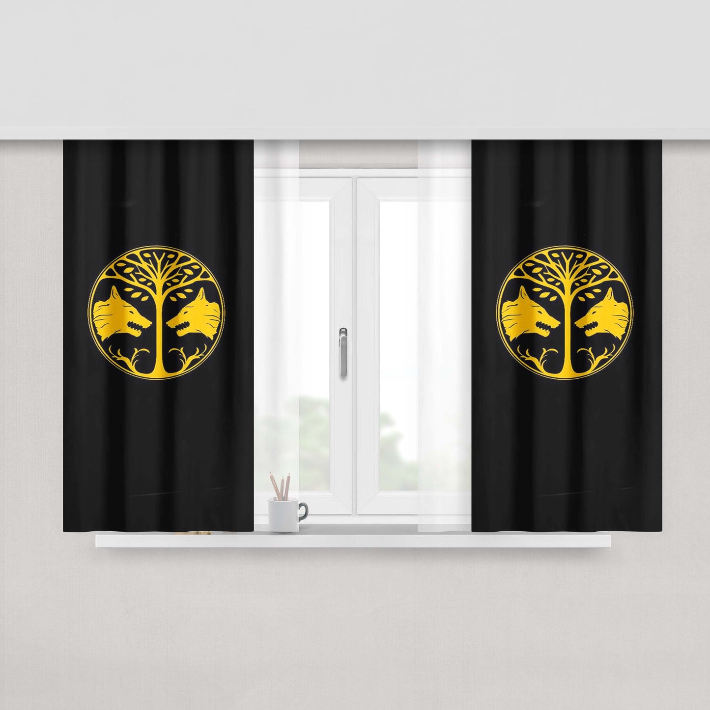 Gift For Destiny Iron Banner Peach Skin Window Curtains
