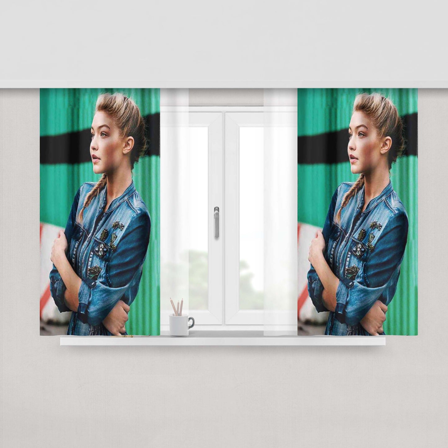 Gigi Hadid Model Peach Skin Window Curtains