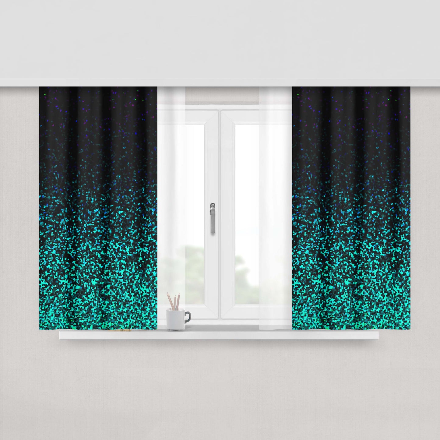 Glitter Peach Skin Window Curtains