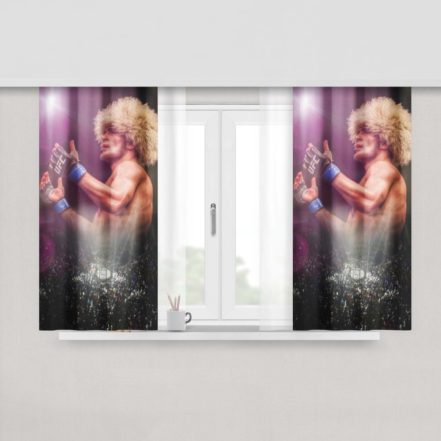 Glory Khabib The Eagles Peach Skin Window Curtains