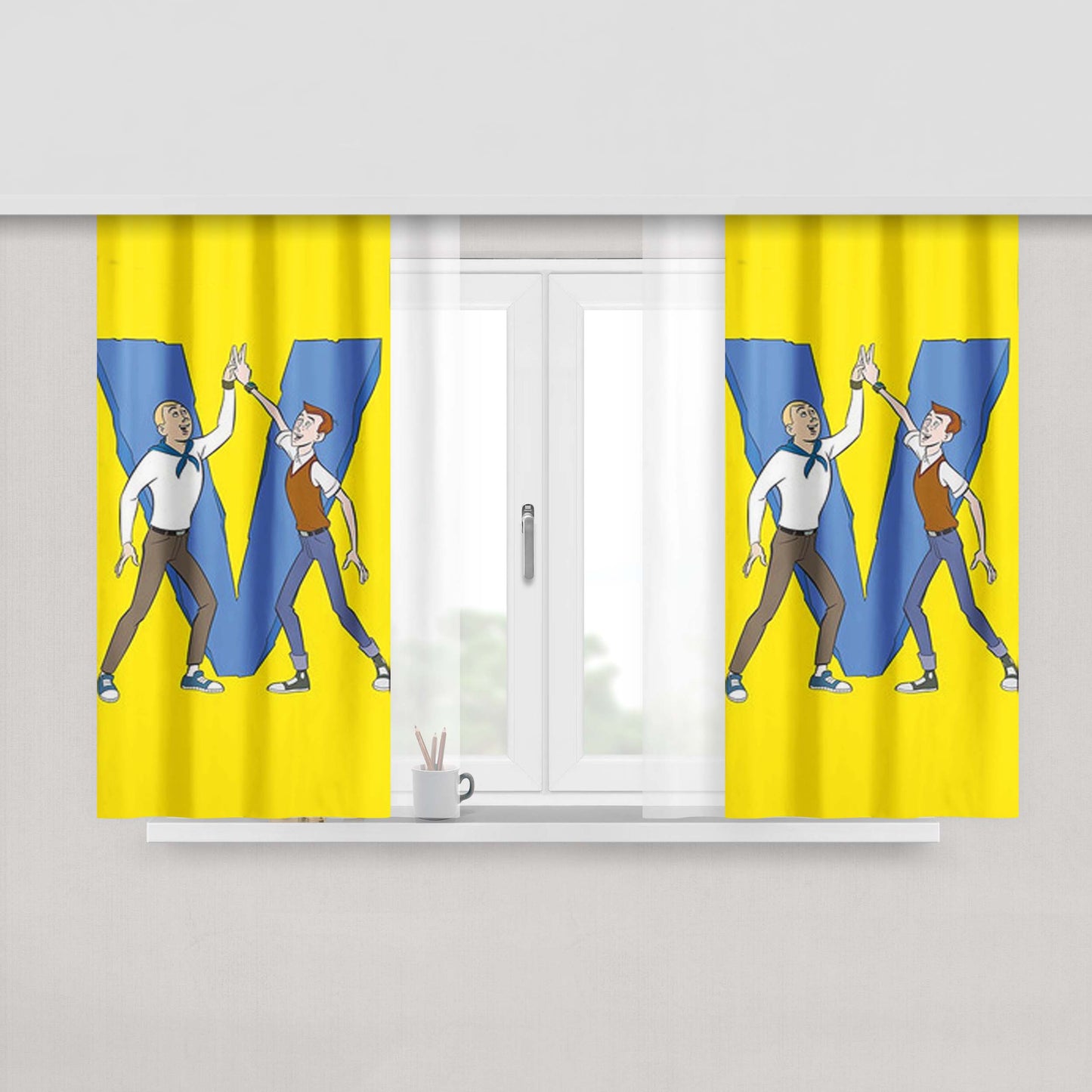 Go Team Venture The Venture Bros Peach Skin Window Curtains