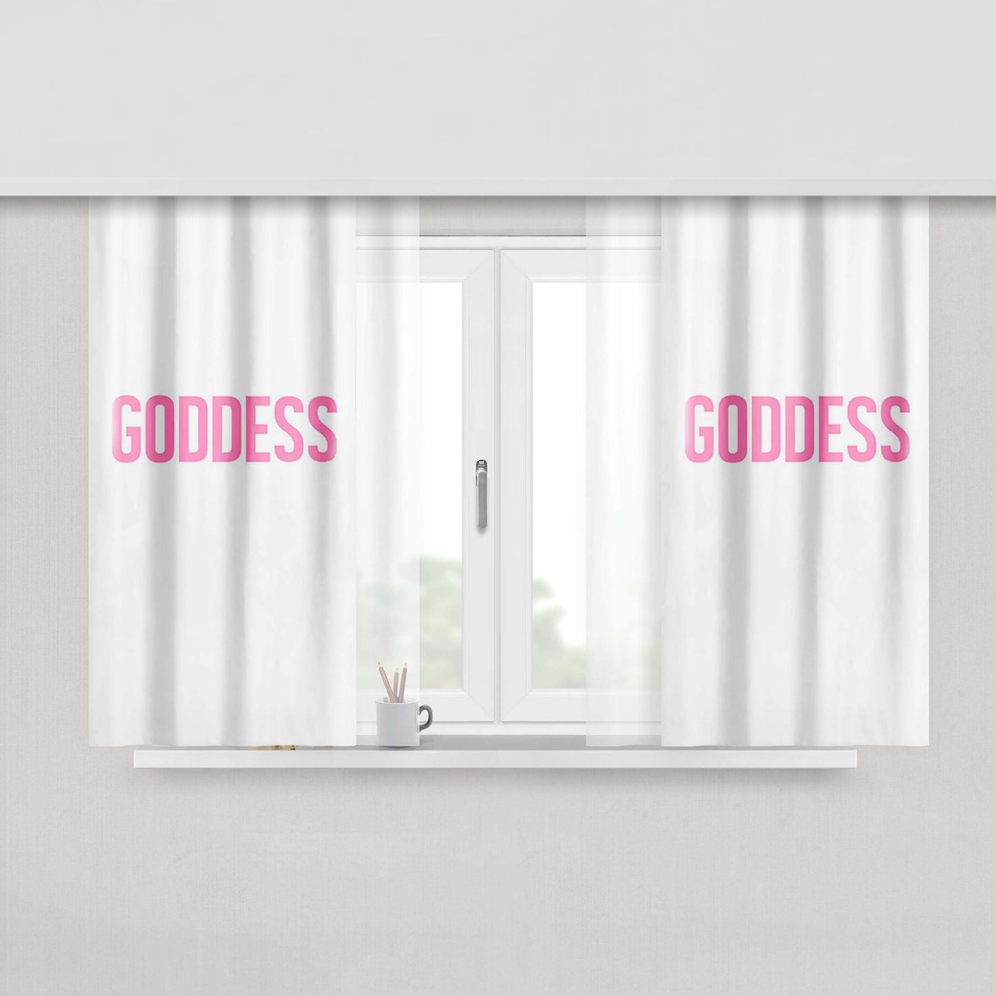 Goddess Pink Peach Skin Window Curtains