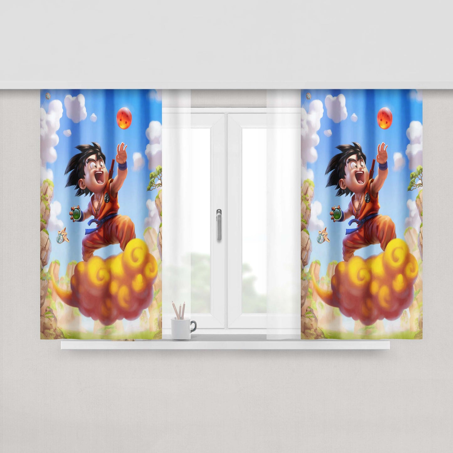 Goku Awan Kinton Peach Skin Window Curtains
