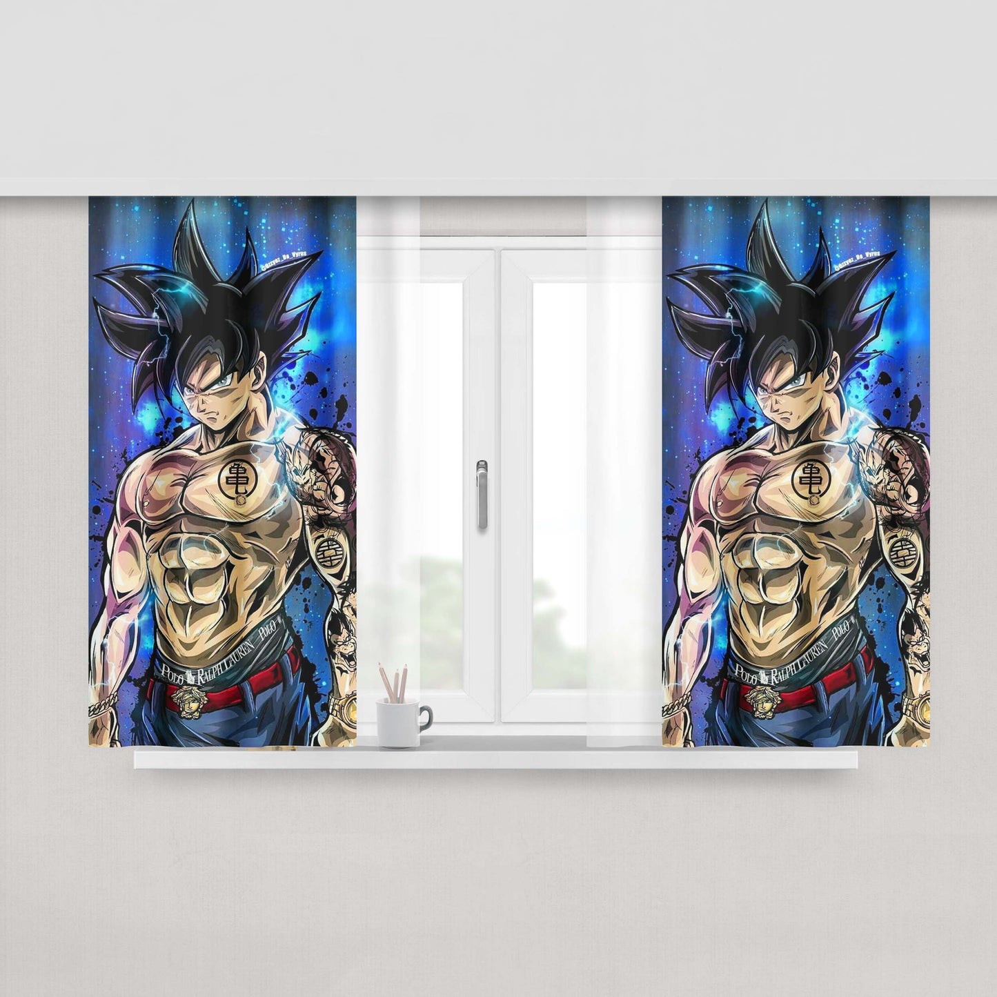 Goku Instinto Superior Peach Skin Window Curtains