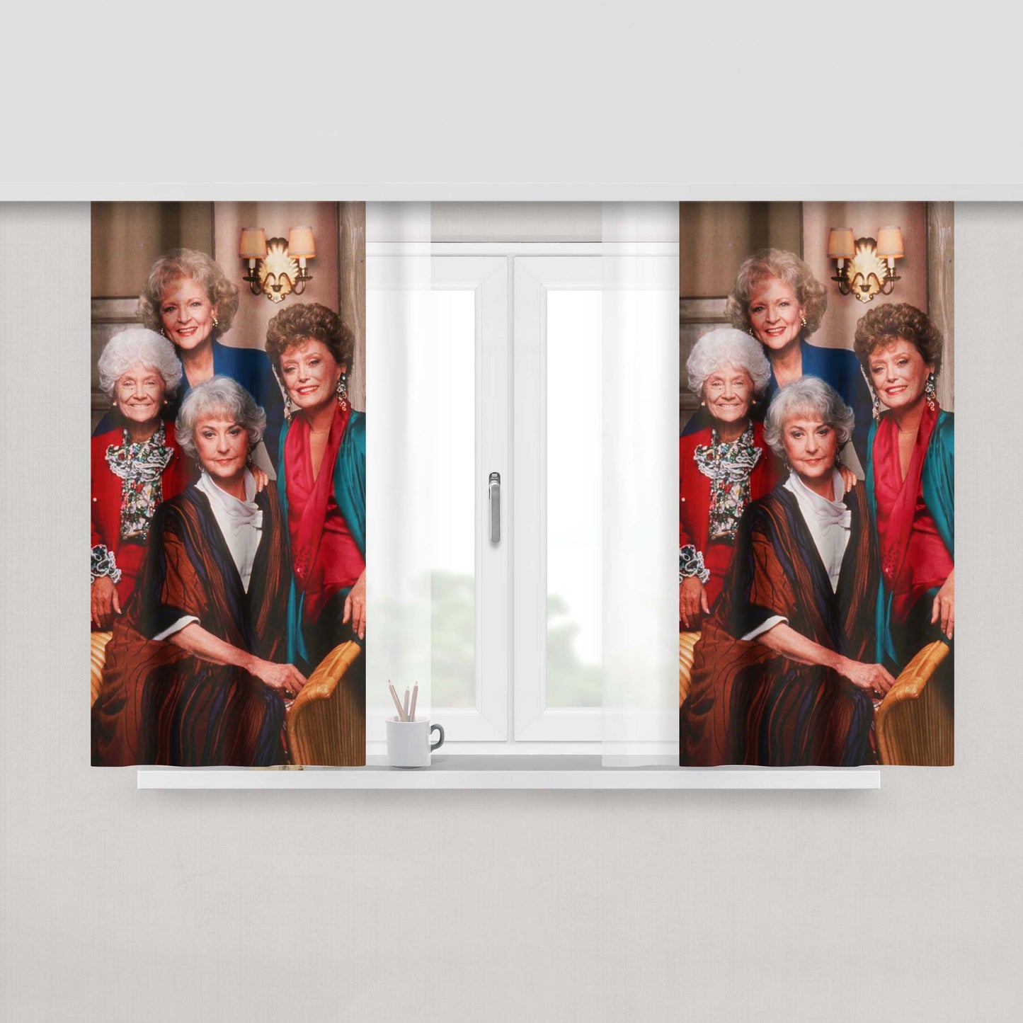 Golden Girls Photo Session Peach Skin Window Curtains