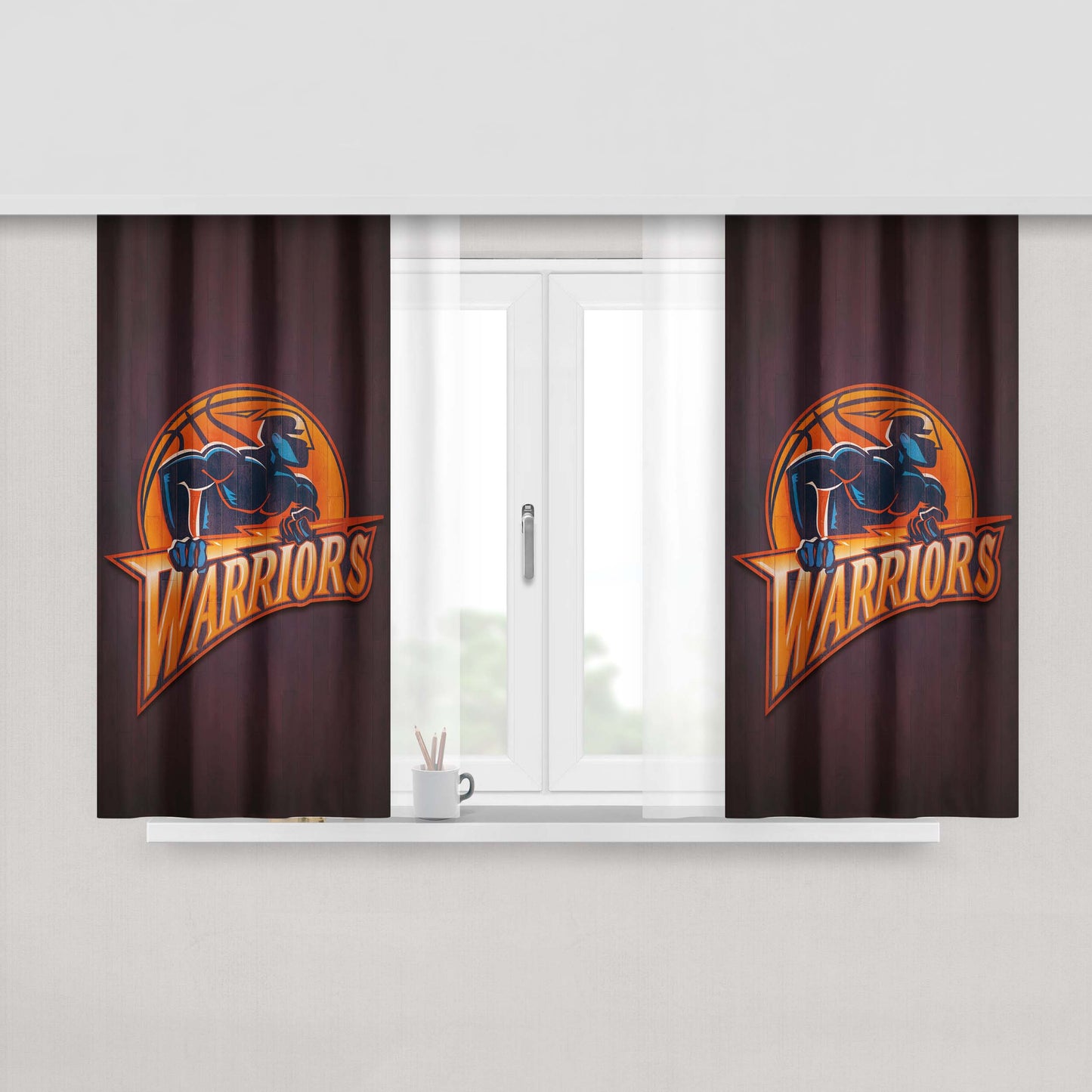 Golden State Warriors Hardwood Peach Skin Window Curtains