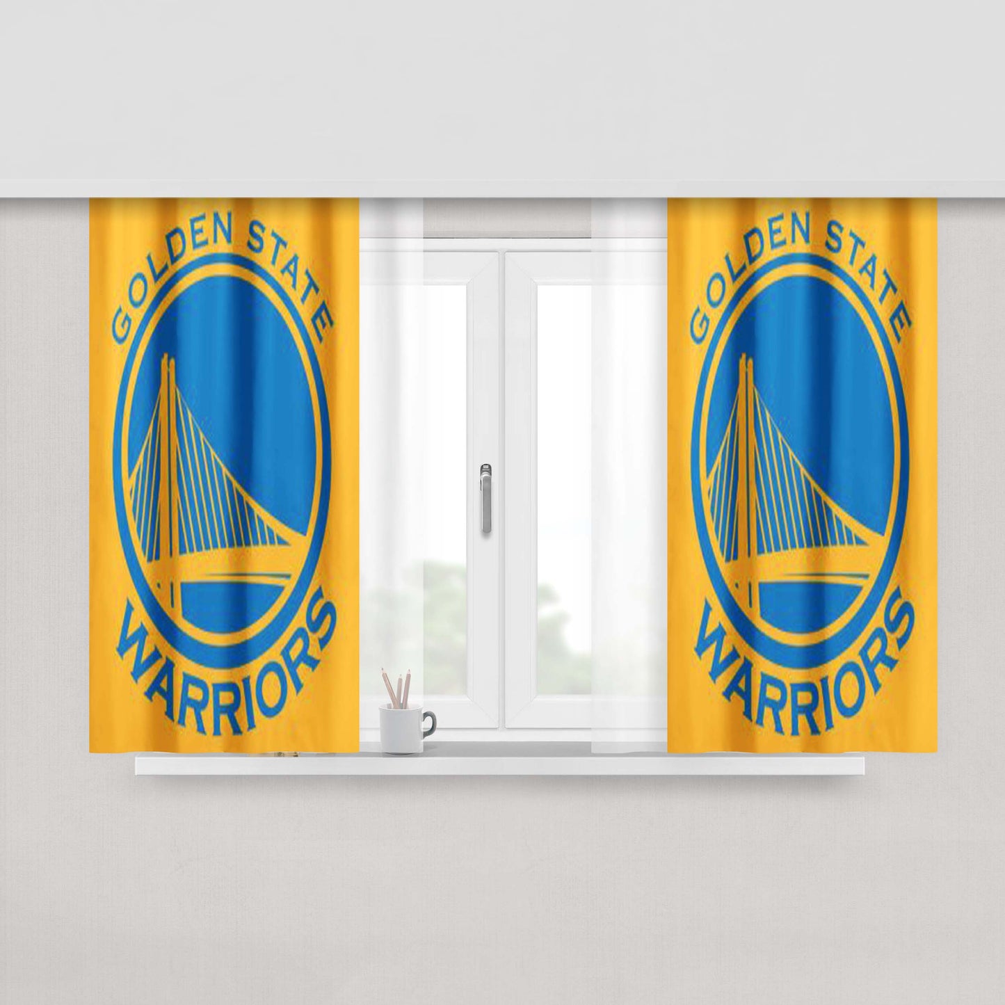 Golden State Warriors Peach Skin Window Curtains