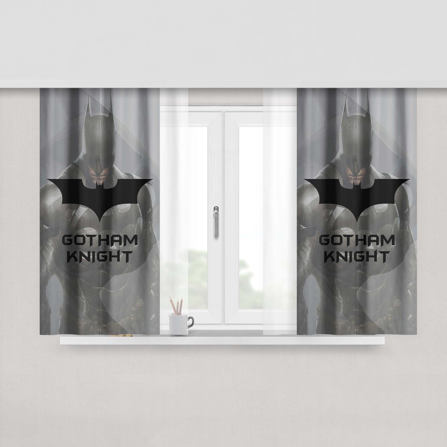 Gotham Knight Batman Hero Peach Skin Window Curtains