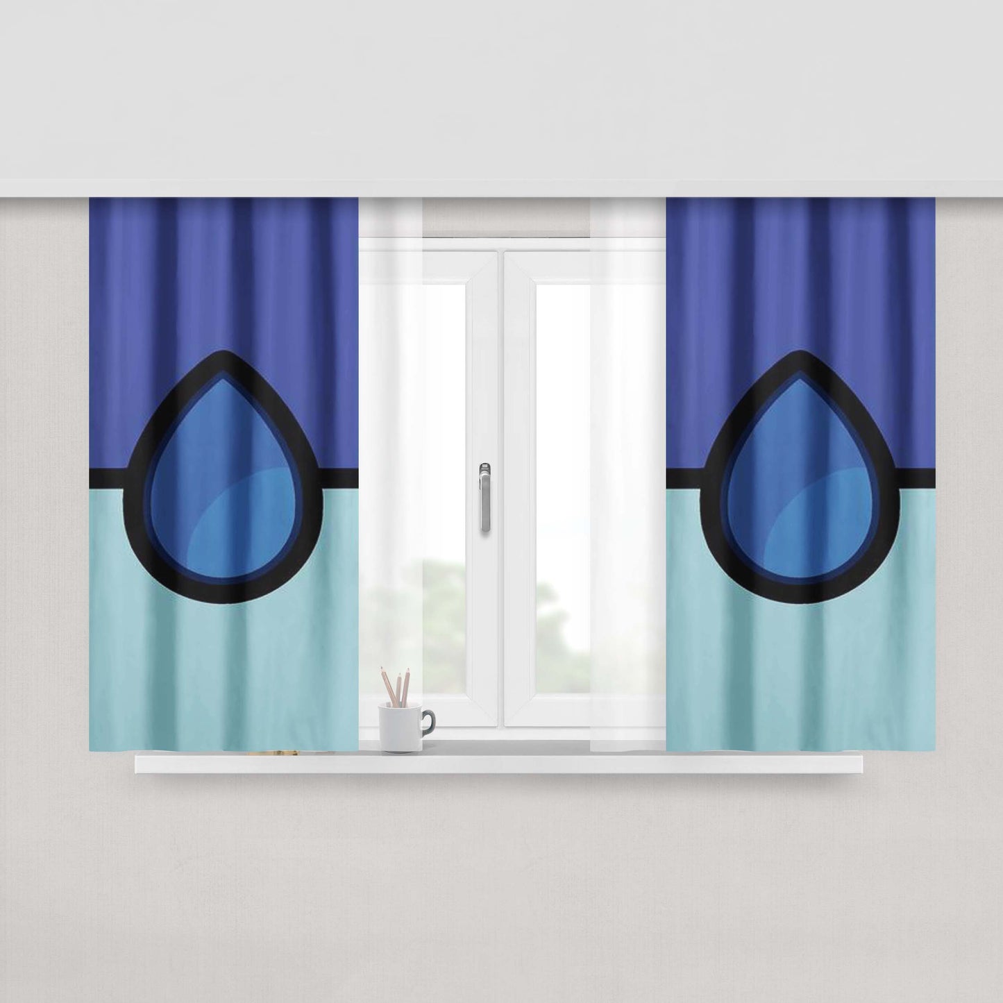 Gotta Catch Gem All Lapis Peach Skin Window Curtains