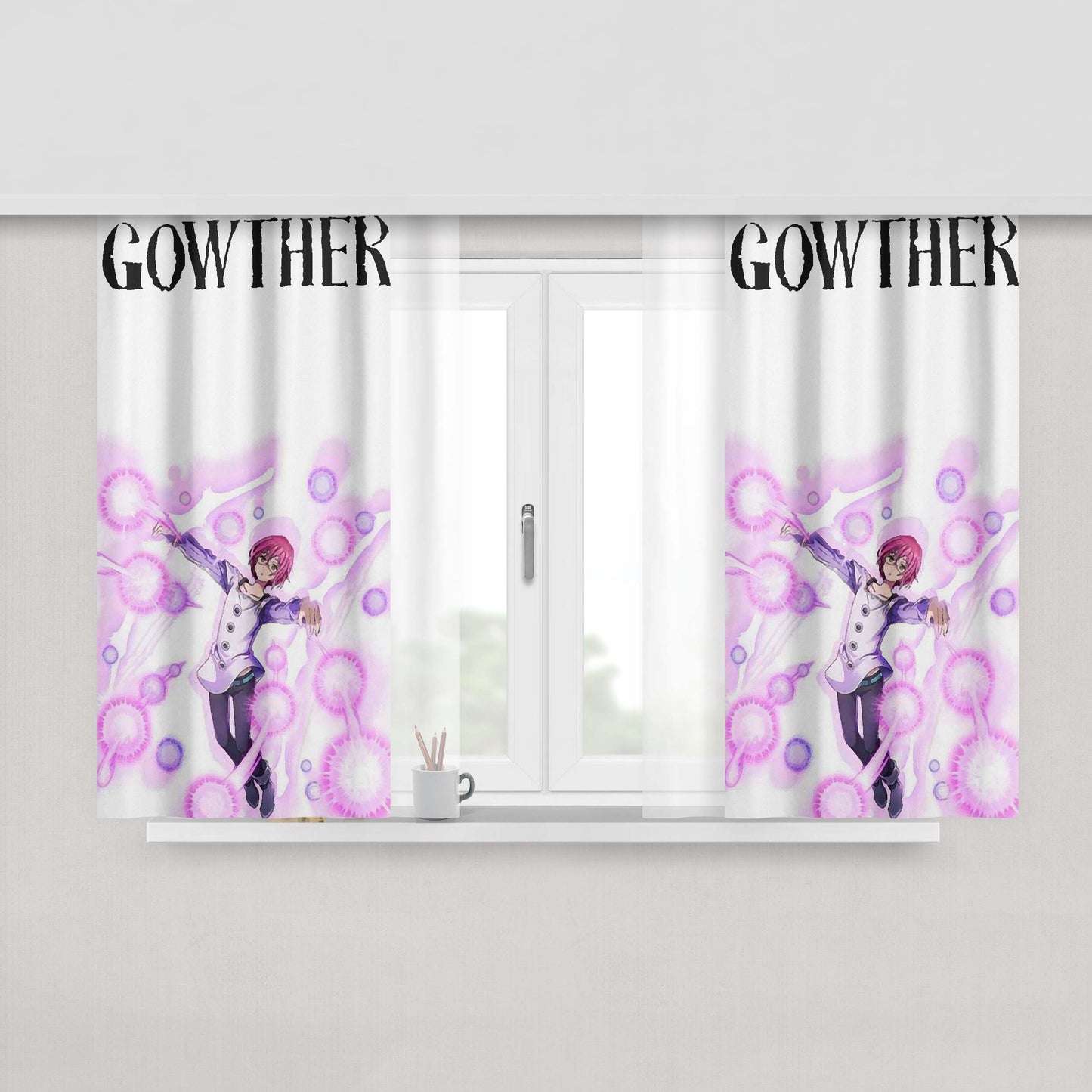 Gowther Power Wallpaper Nanatsu No Taizai Peach Skin Window Curtains