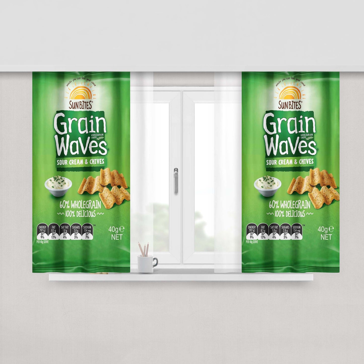 Grain Waves Sour Cream And Chives Peach Skin Window Curtains
