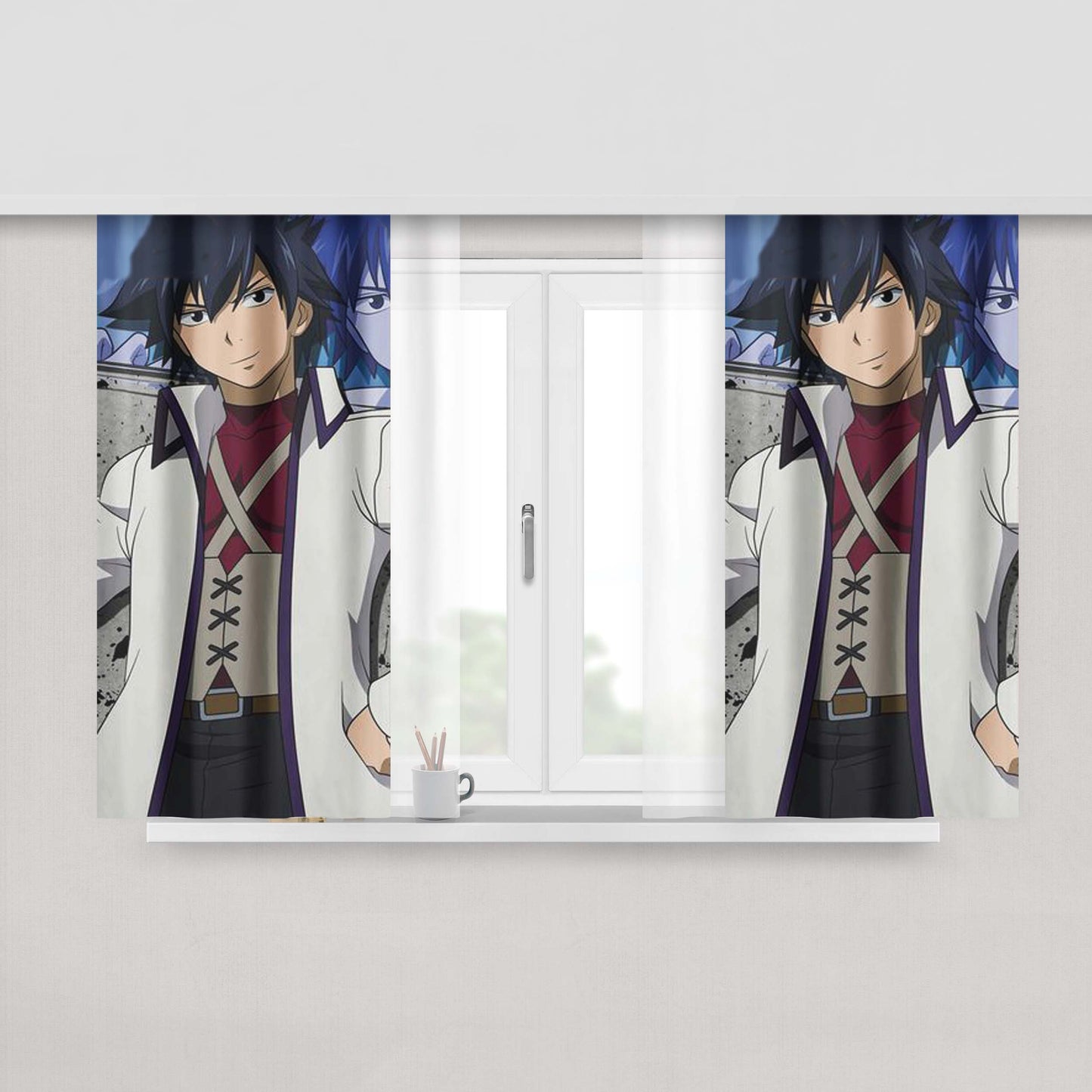 Gray Fullbuste Peach Skin Window Curtains