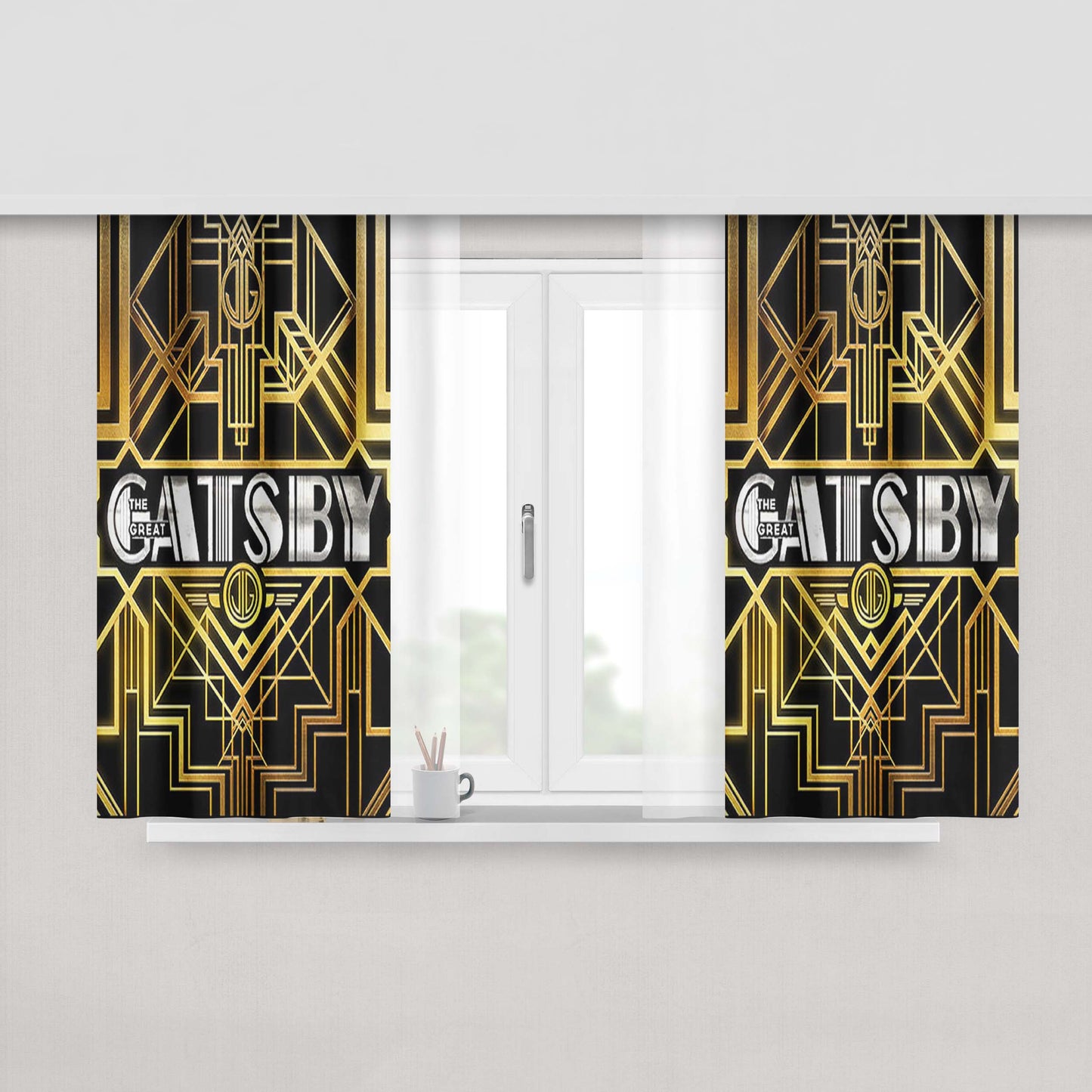 Great Gatsby Peach Skin Window Curtains