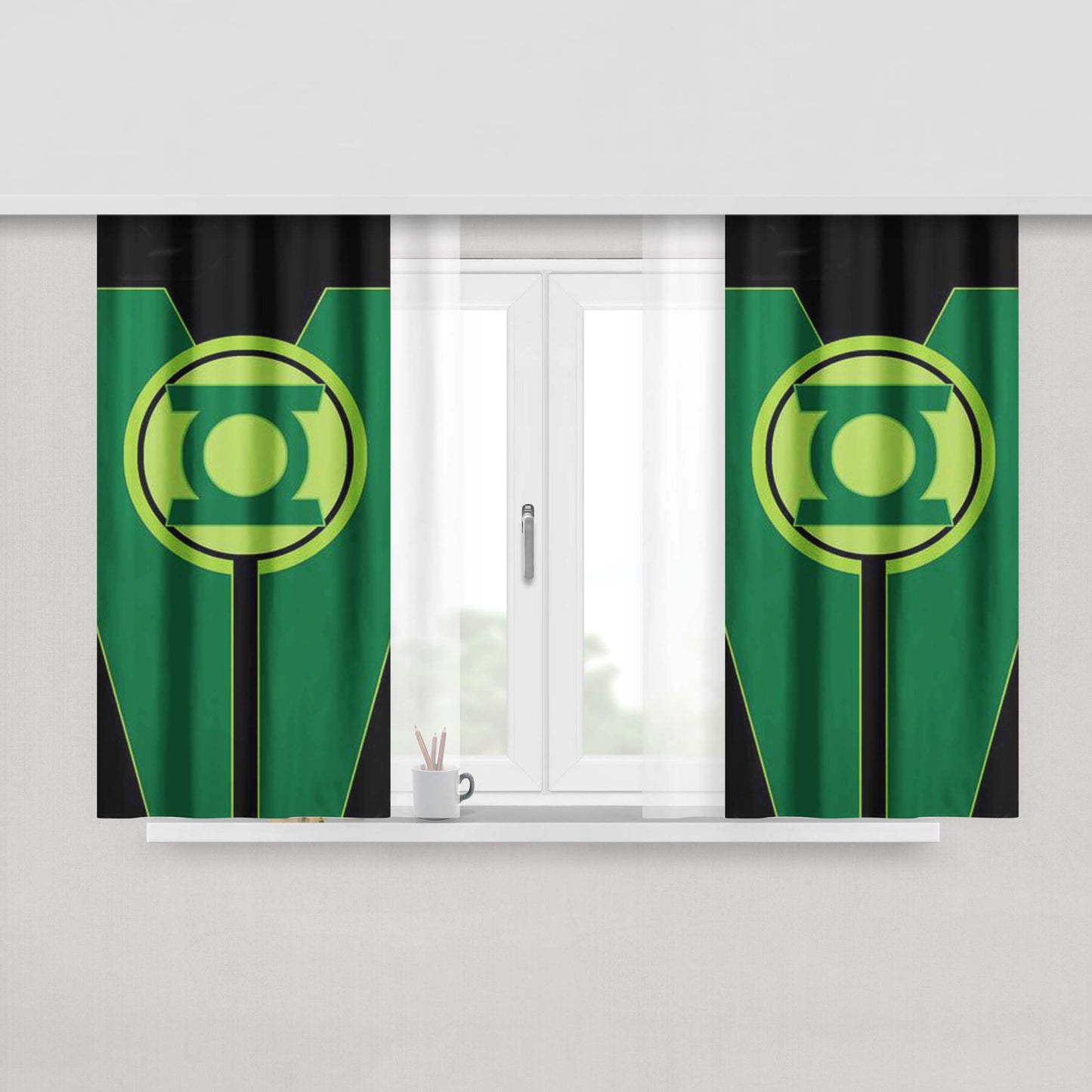 Green Lantern Rise Of The Manhunters Peach Skin Window Curtains