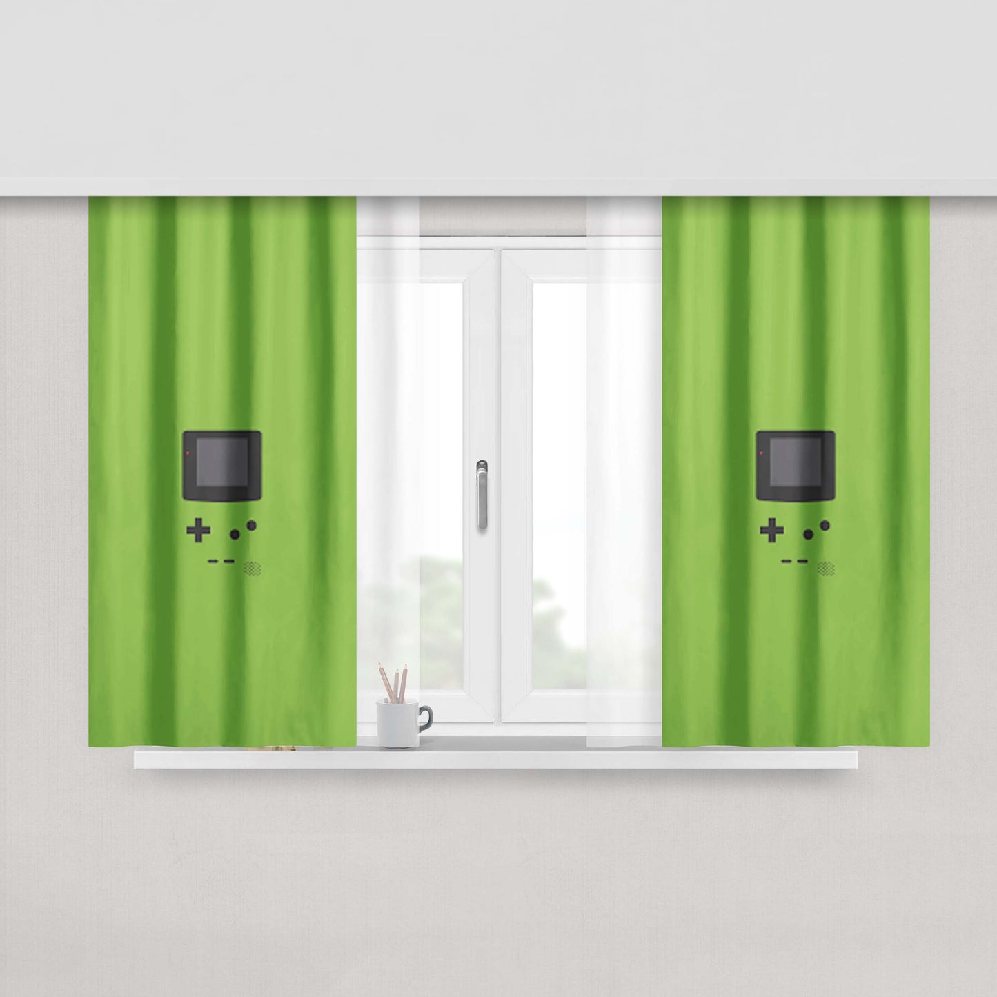 Green Nintendo Gameboy Color Peach Skin Window Curtains