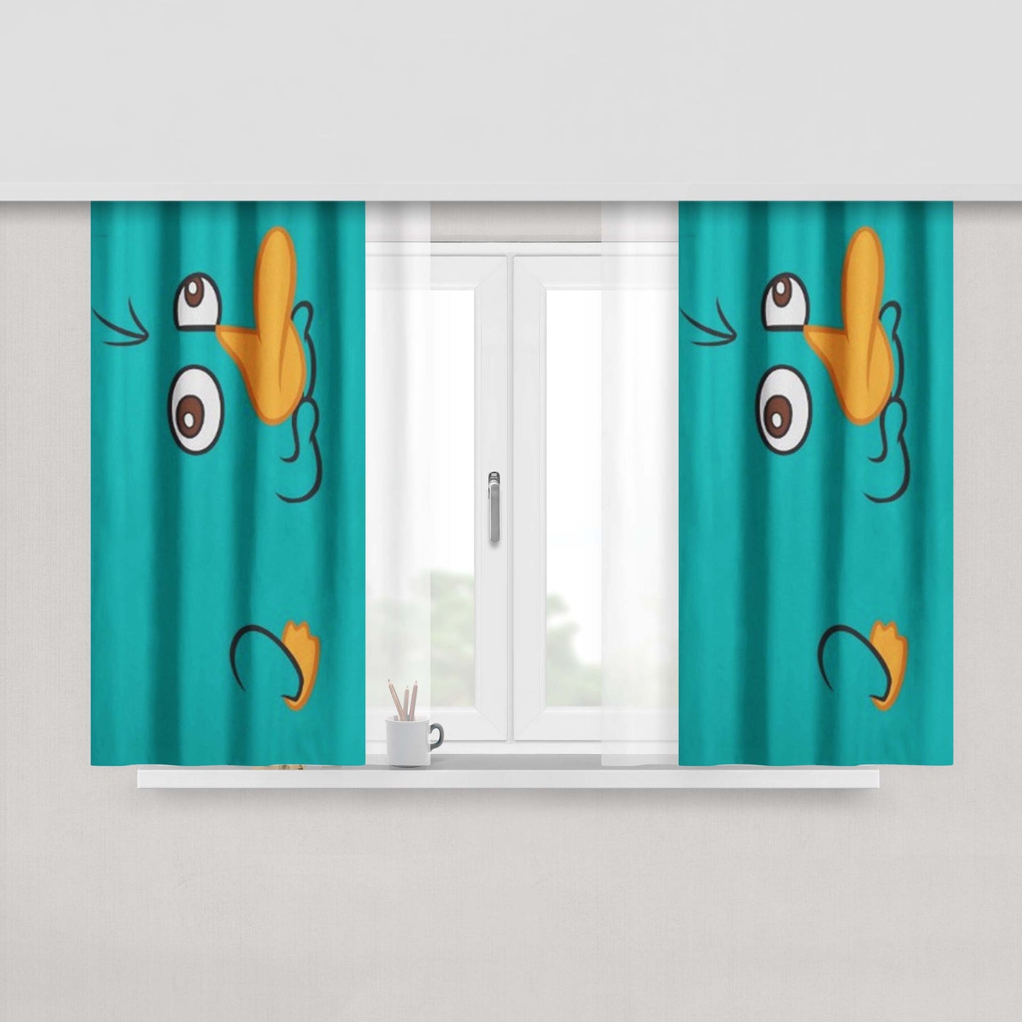 Green Platypus Perry Peach Skin Window Curtains