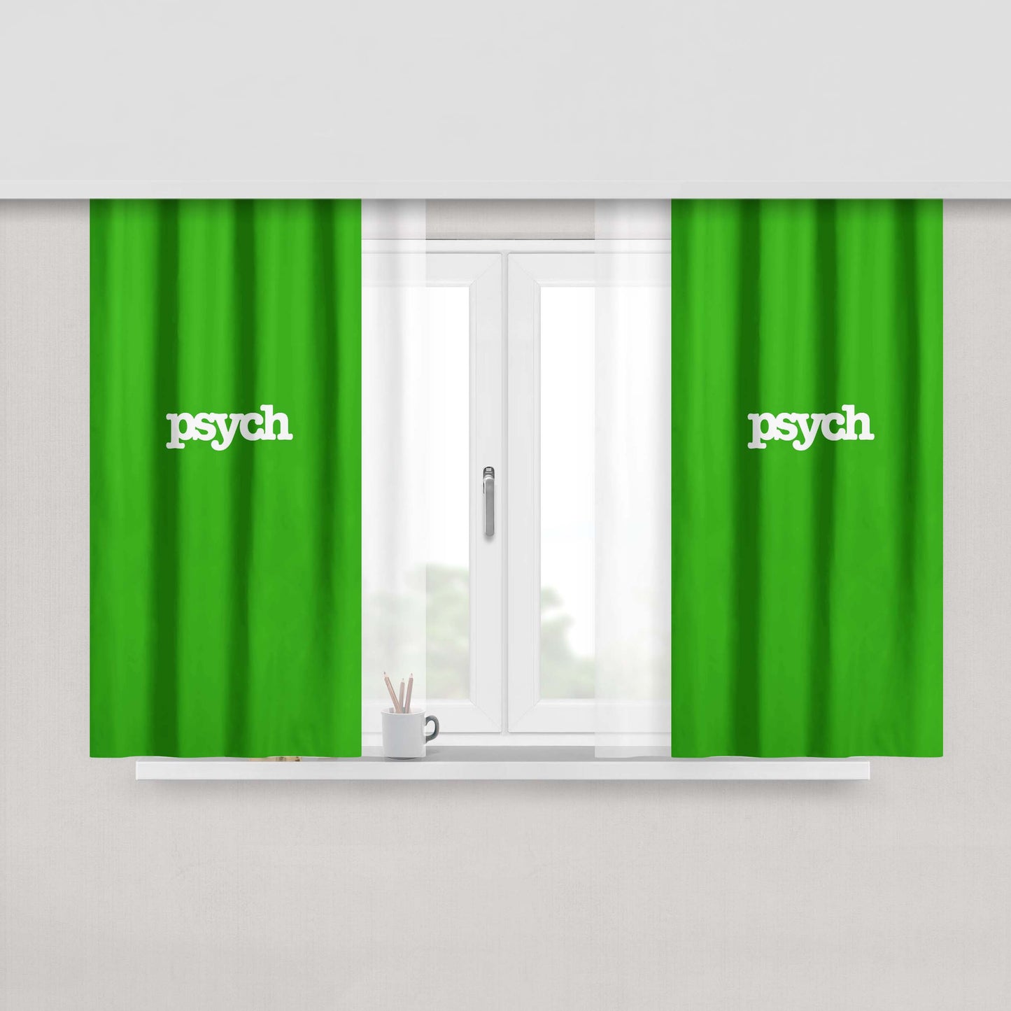 Green Psych Movie Peach Skin Window Curtains