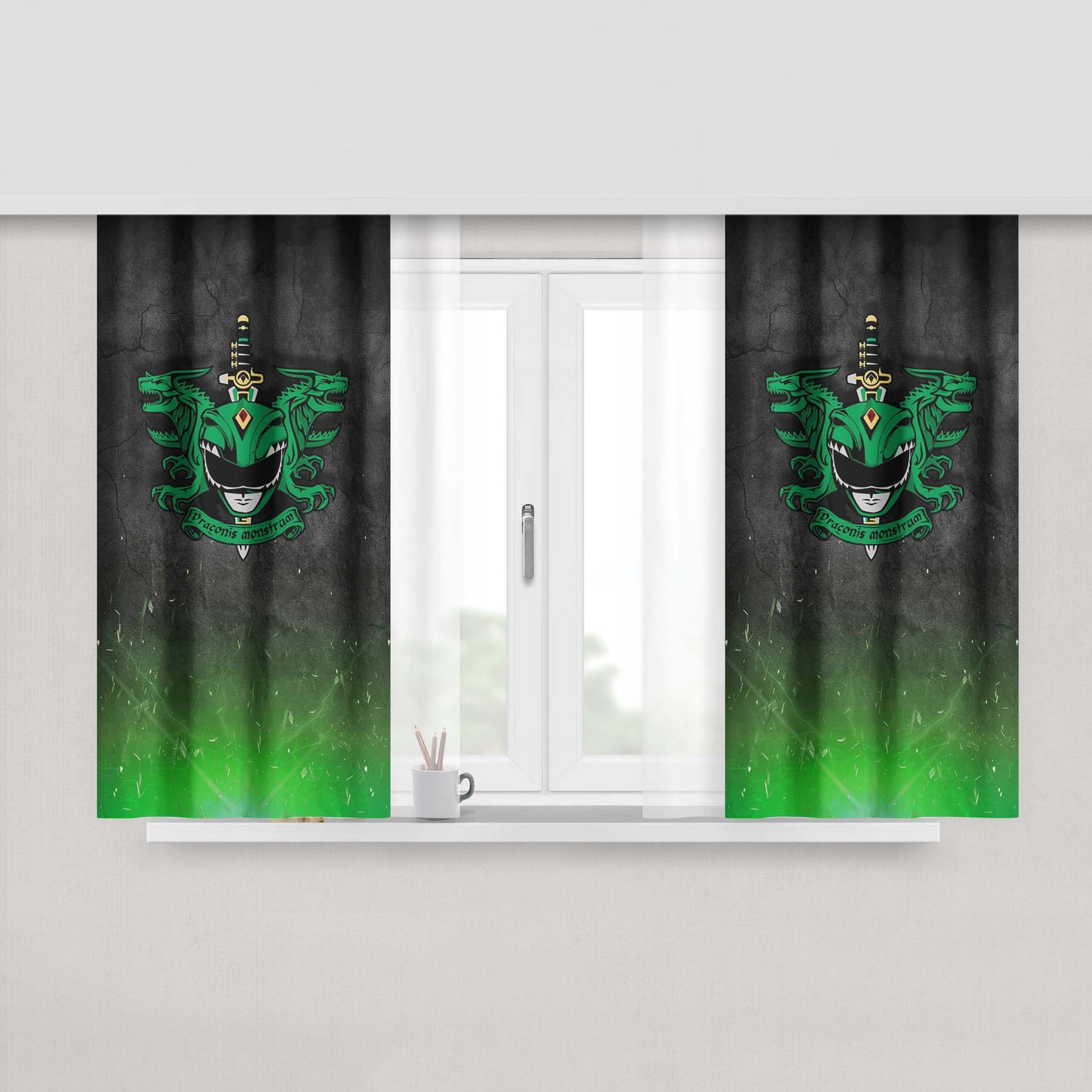 Green Rangers Textures Wallpaper Peach Skin Window Curtains
