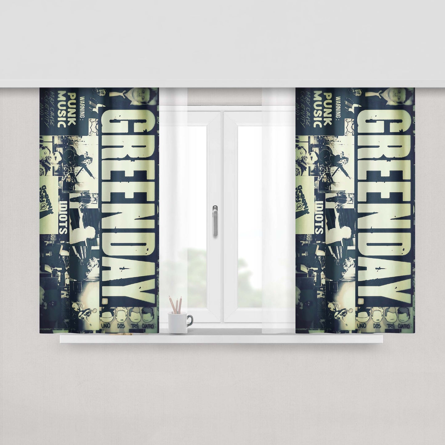 Greenday With Grant Logo Peach Skin Window Curtains
